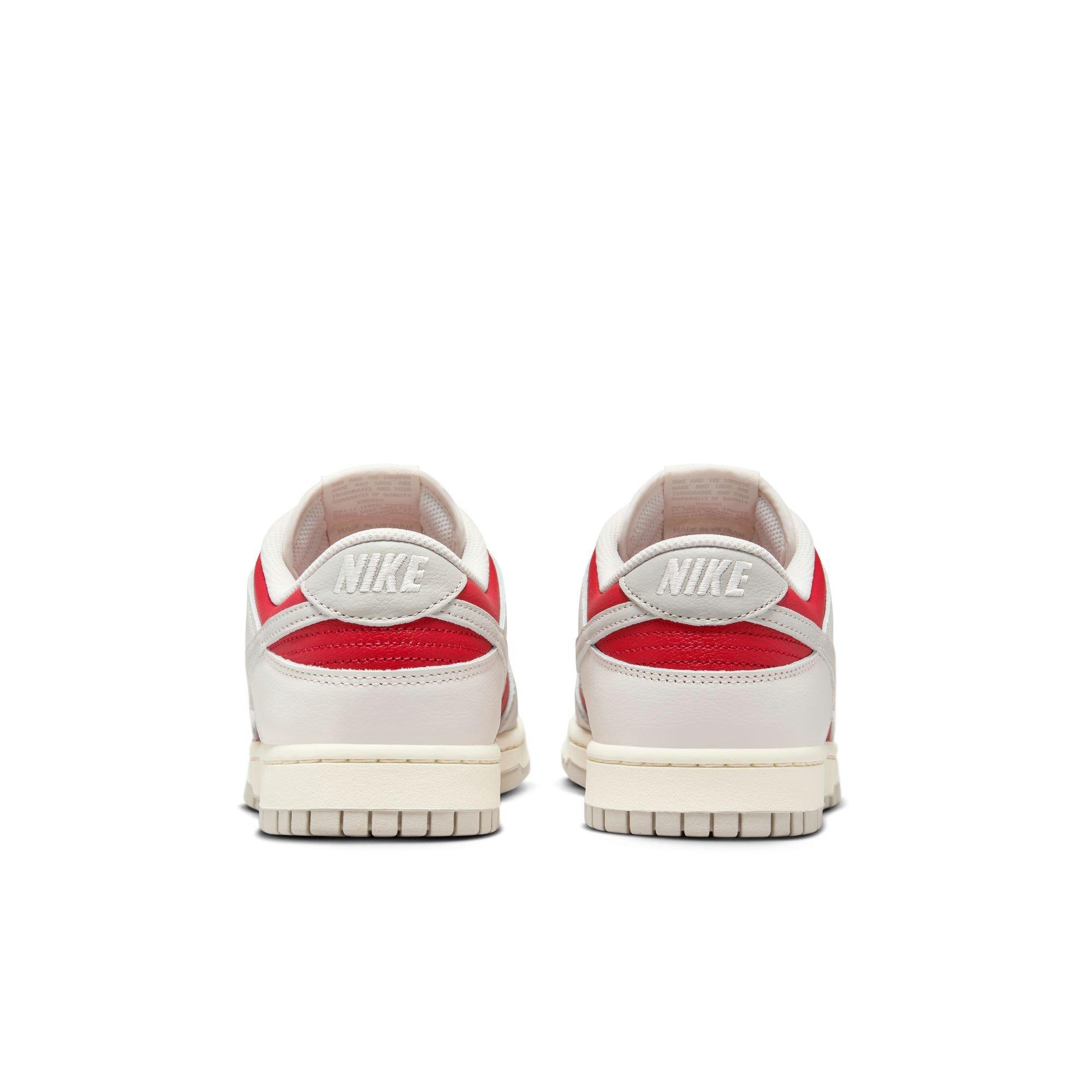 Nike Dunk Retro Low "Phantom/Lt Iron Ore/Gym Red/Pale Ivory" Men's Shoe - SILVER/RED Thumbnail View 6