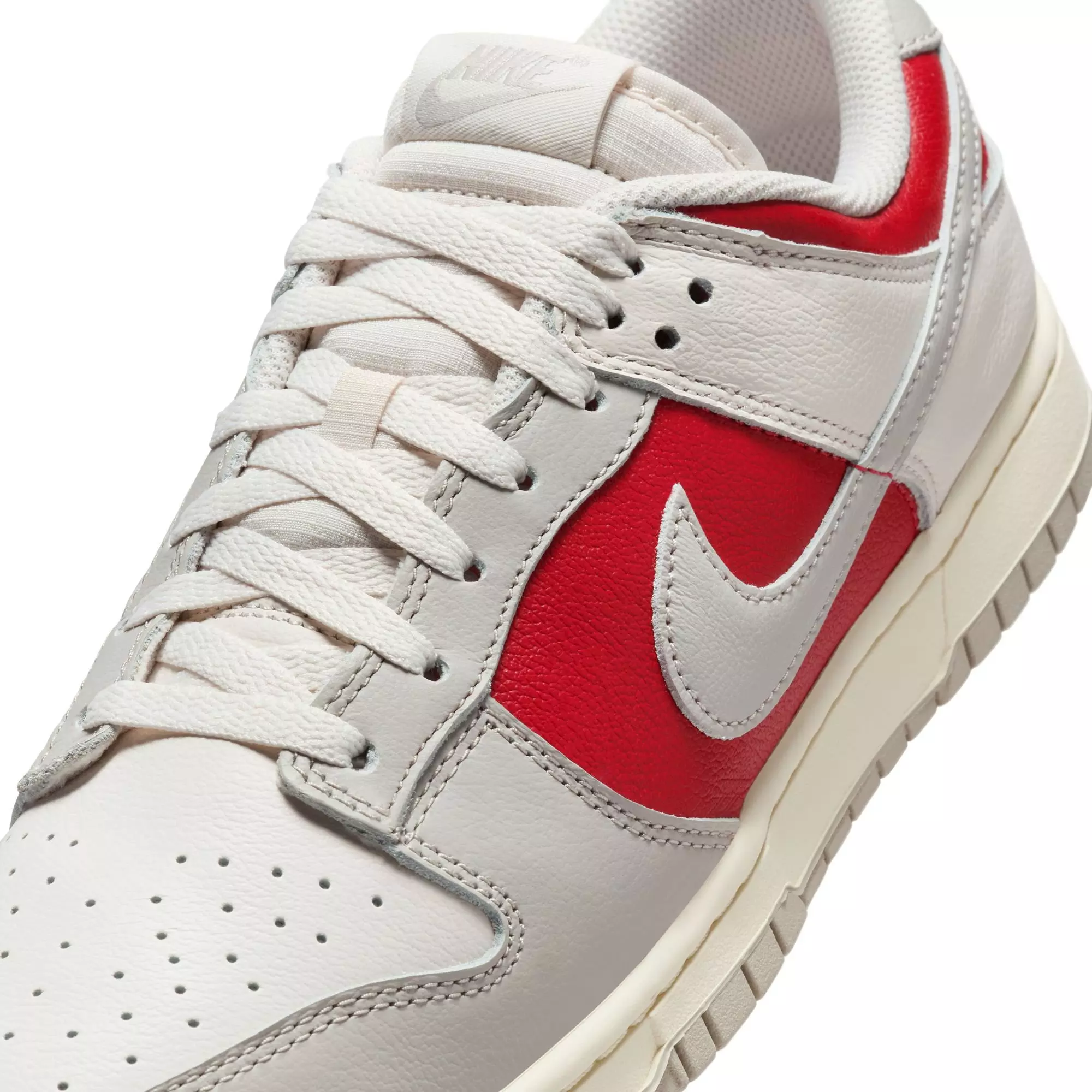 Nike Dunk Retro Low "Phantom/Lt Iron Ore/Gym Red/Pale Ivory" Men's Shoe - SILVER/RED