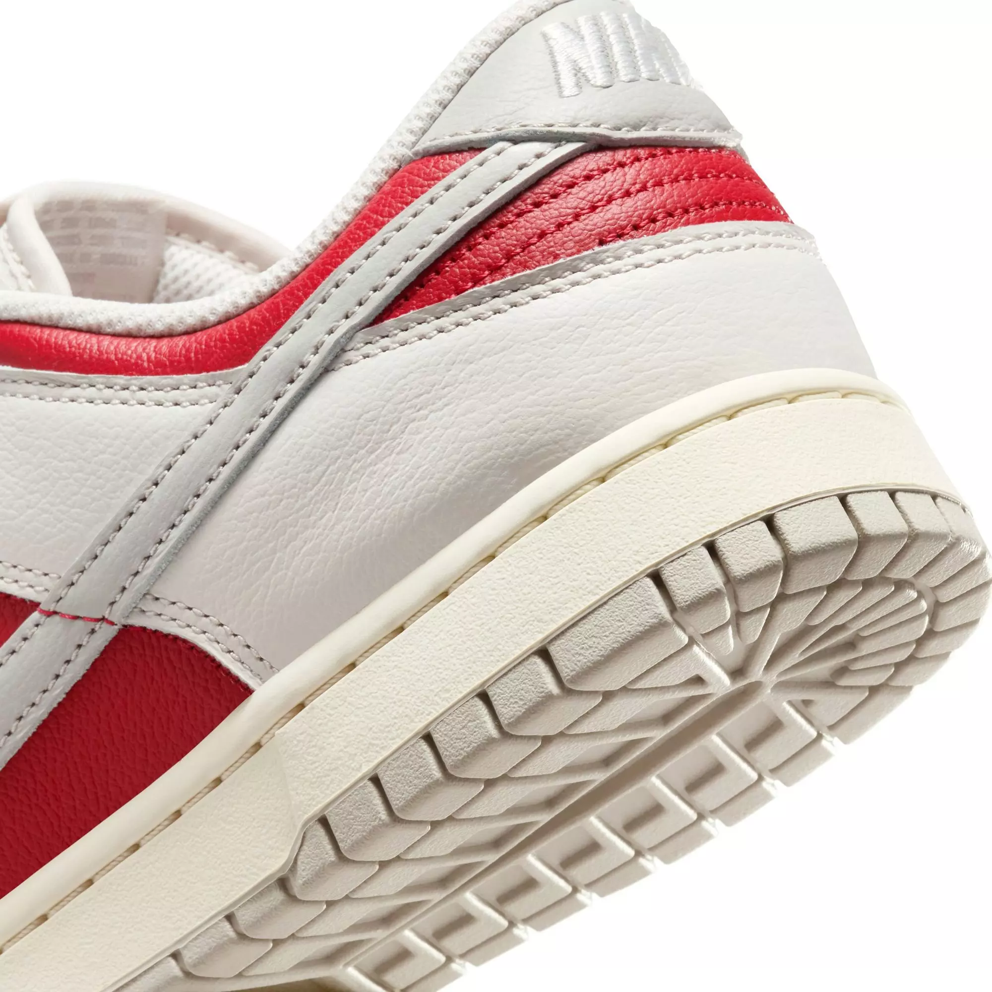 Nike Dunk Retro Low "Phantom/Lt Iron Ore/Gym Red/Pale Ivory" Men's Shoe - SILVER/RED