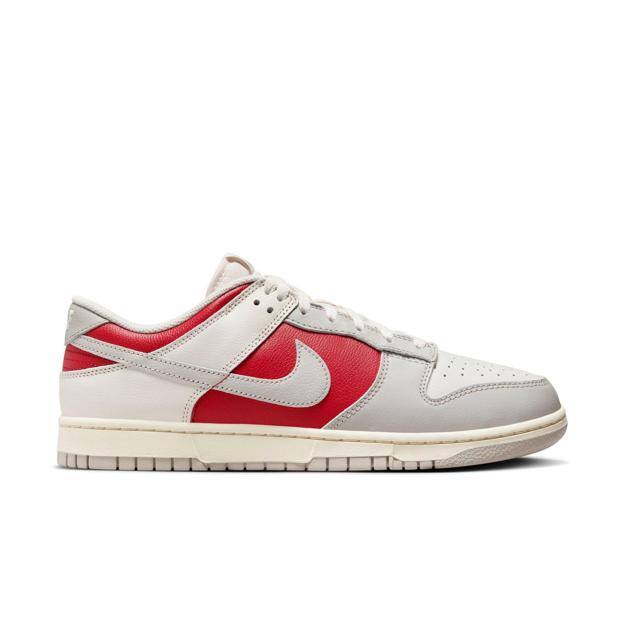 Nike Dunk Retro Low "Phantom/Lt Iron Ore/Gym Red/Pale Ivory" Men's Shoe - SILVER/RED Thumbnail View 1