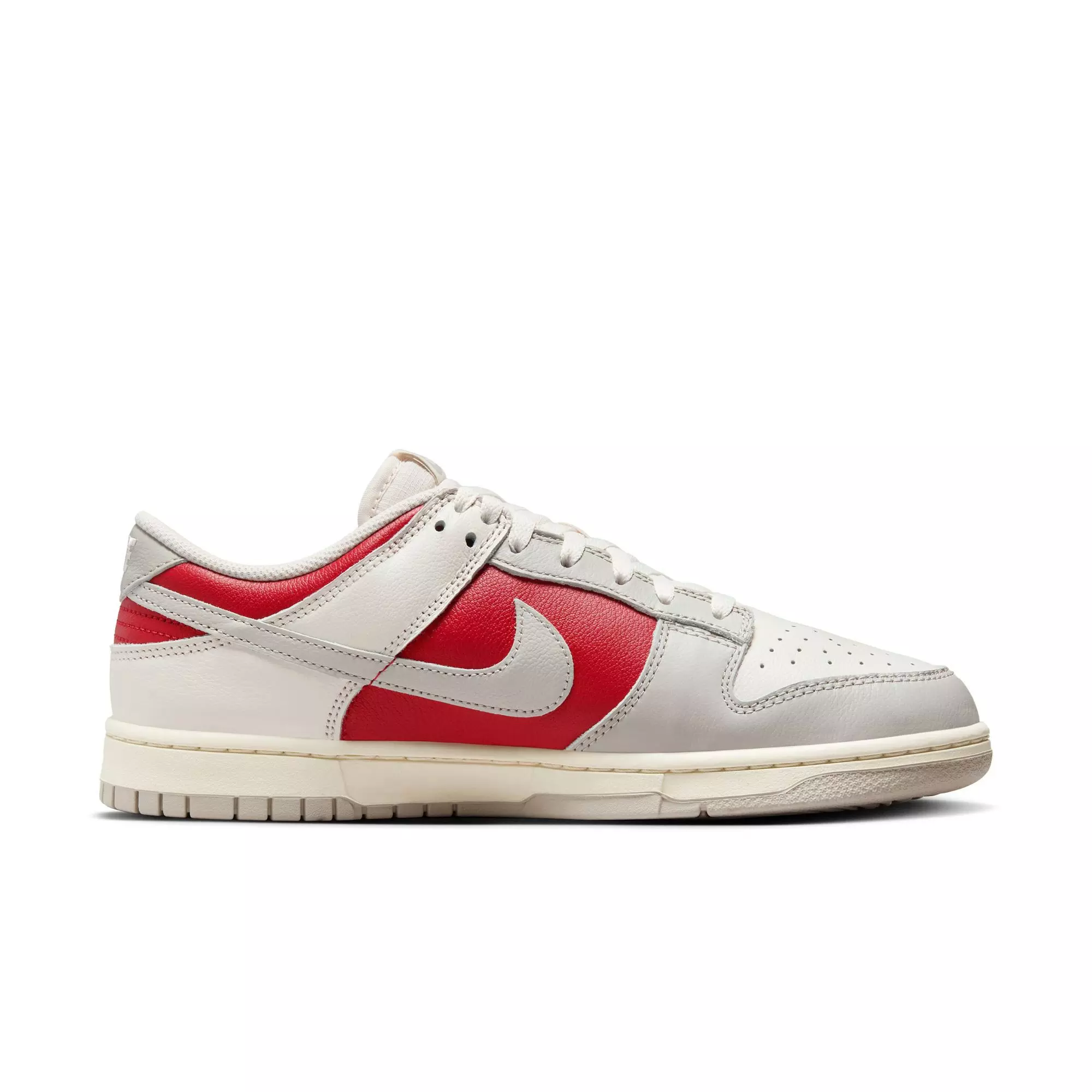 Nike Dunk Retro Low "Phantom/Lt Iron Ore/Gym Red/Pale Ivory" Men's Shoe - SILVER/RED
