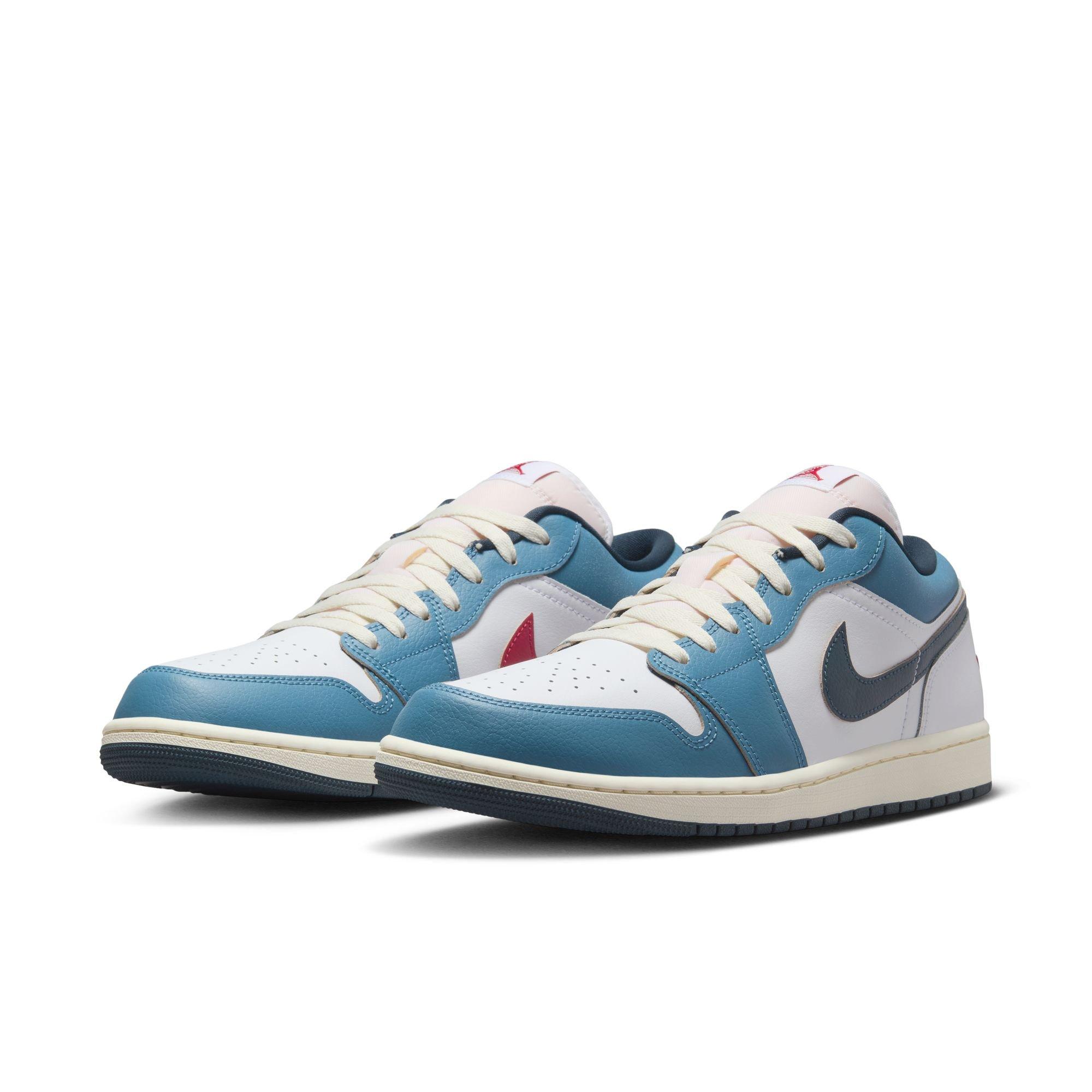 Jordan 1 Low SE "White/Armory Navy/Aegean Storm" Men's Shoe - WHITE/RED/BLUE Thumbnail View 5