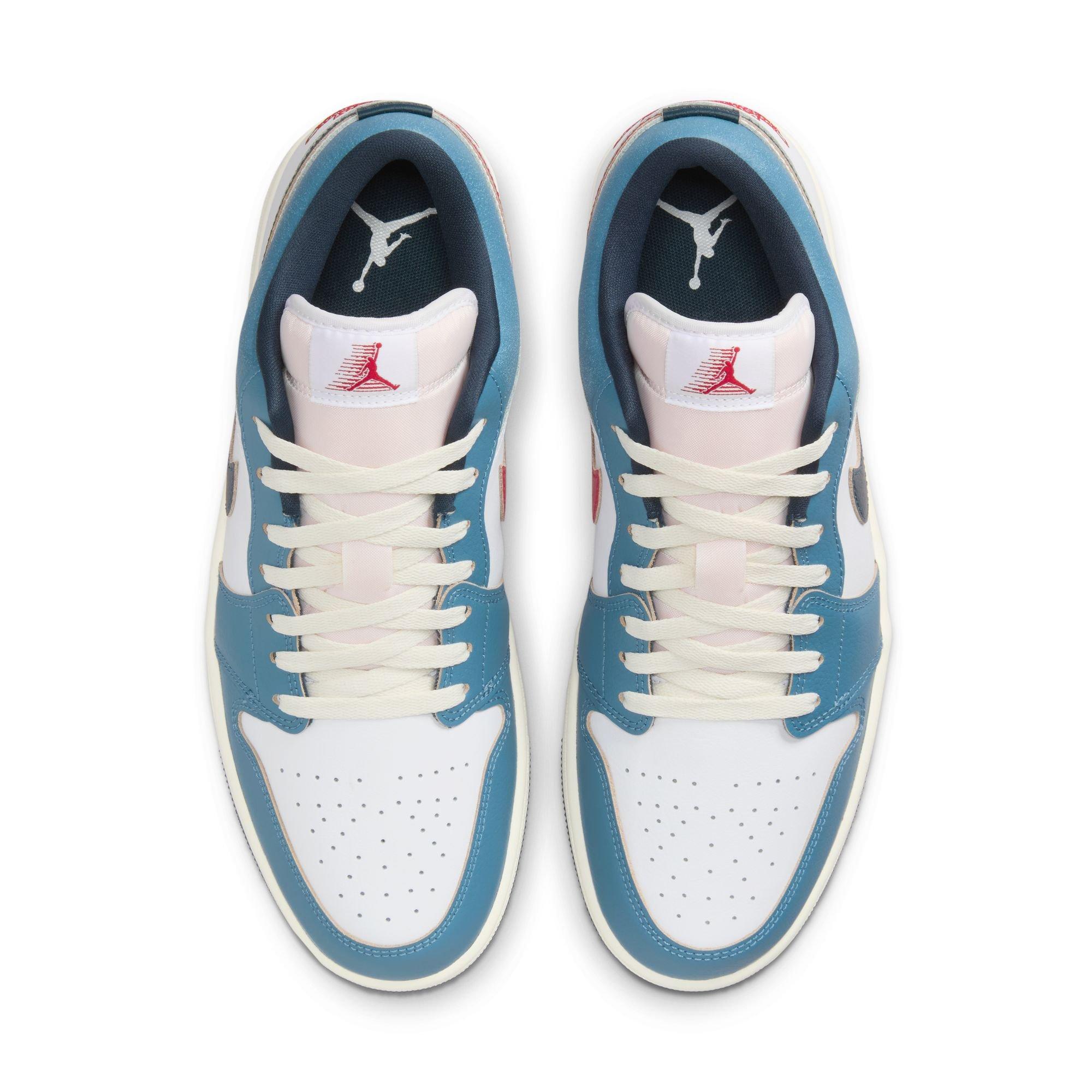 Jordan 1 Low SE "White/Armory Navy/Aegean Storm" Men's Shoe - WHITE/RED/BLUE Thumbnail View 7
