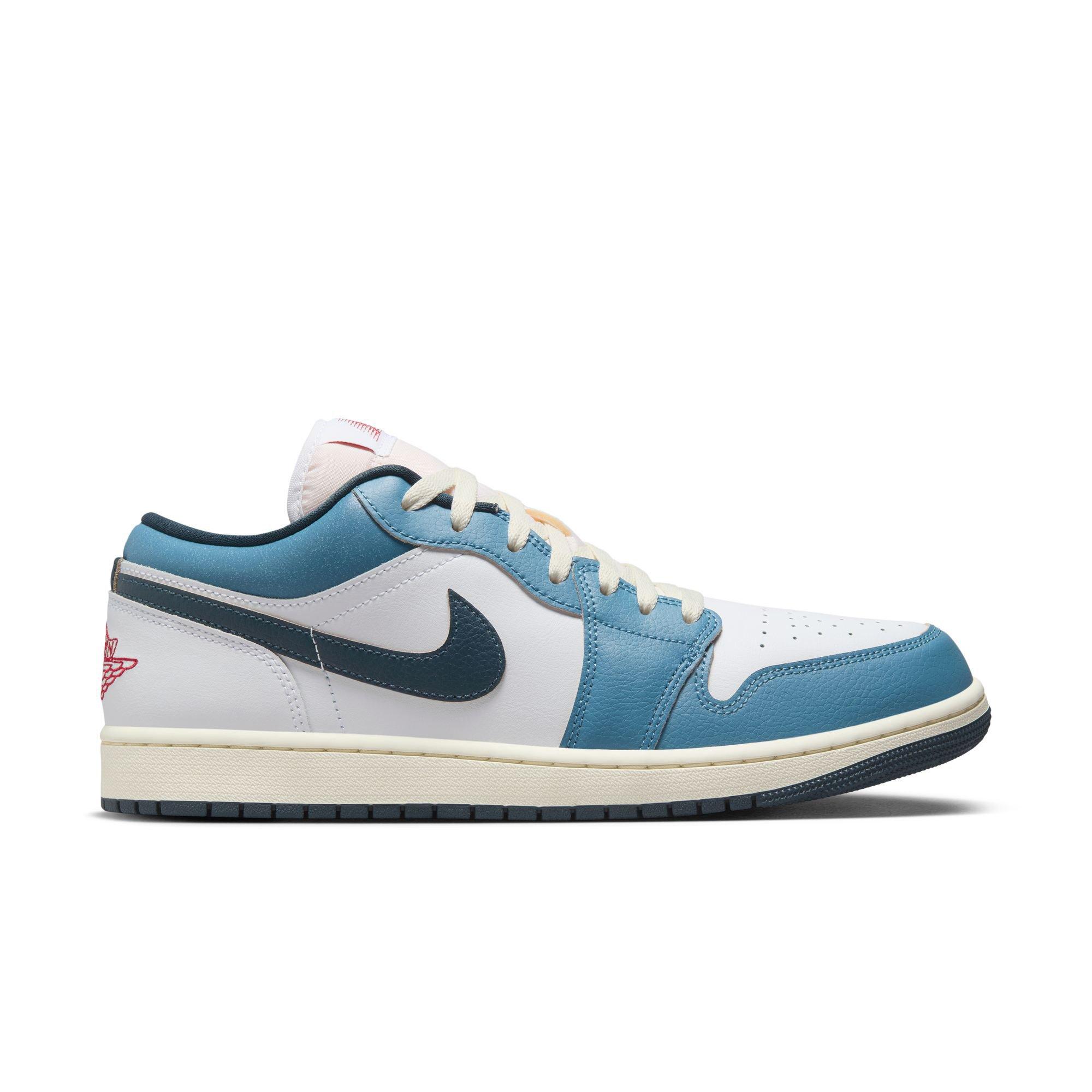 Jordan 1 Low SE "White/Armory Navy/Aegean Storm" Men's Shoe - WHITE/RED/BLUE Thumbnail View 1