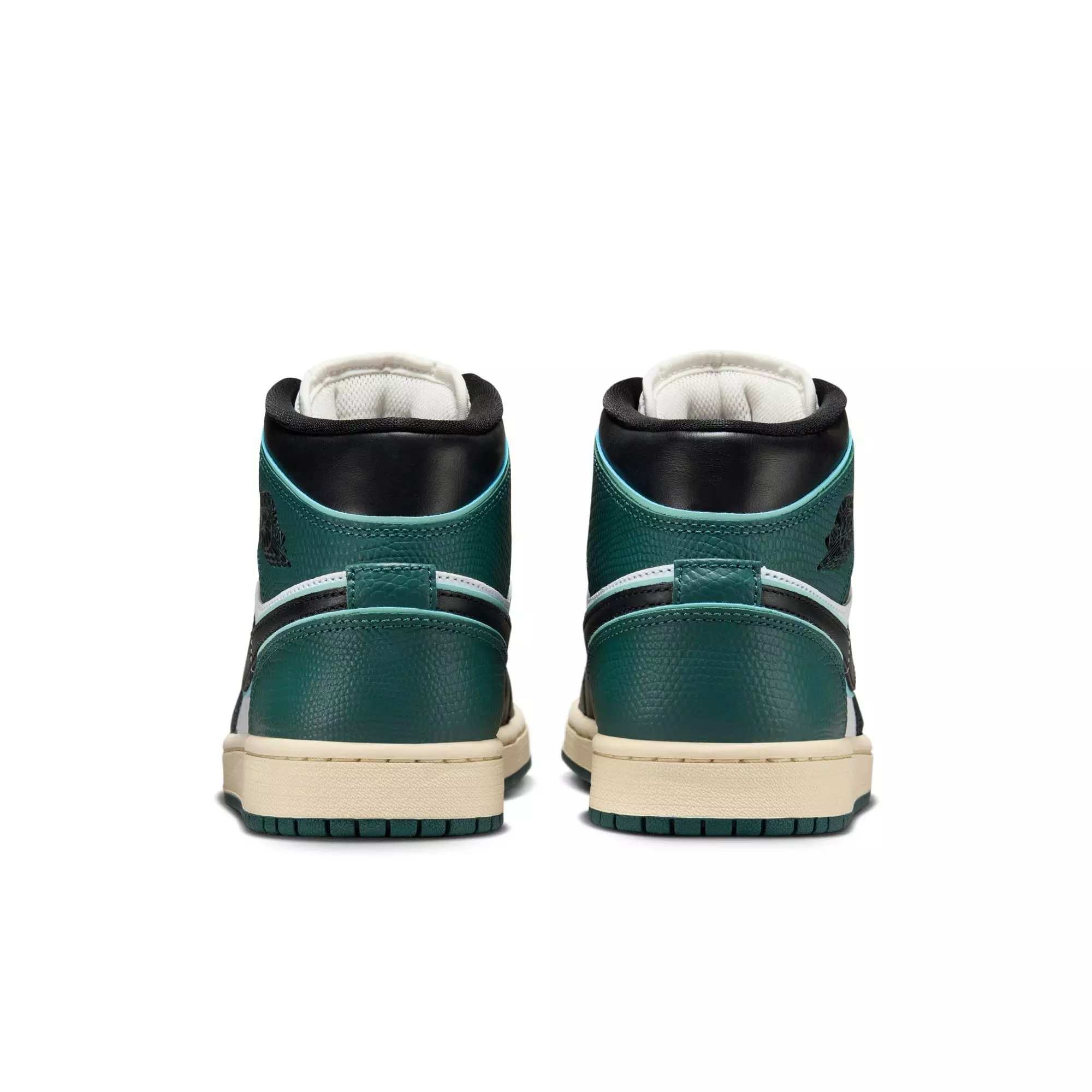 Jordan 1 Mid "White/Black/Light Dew/Oxidized Green" Women's Shoe - GREEN