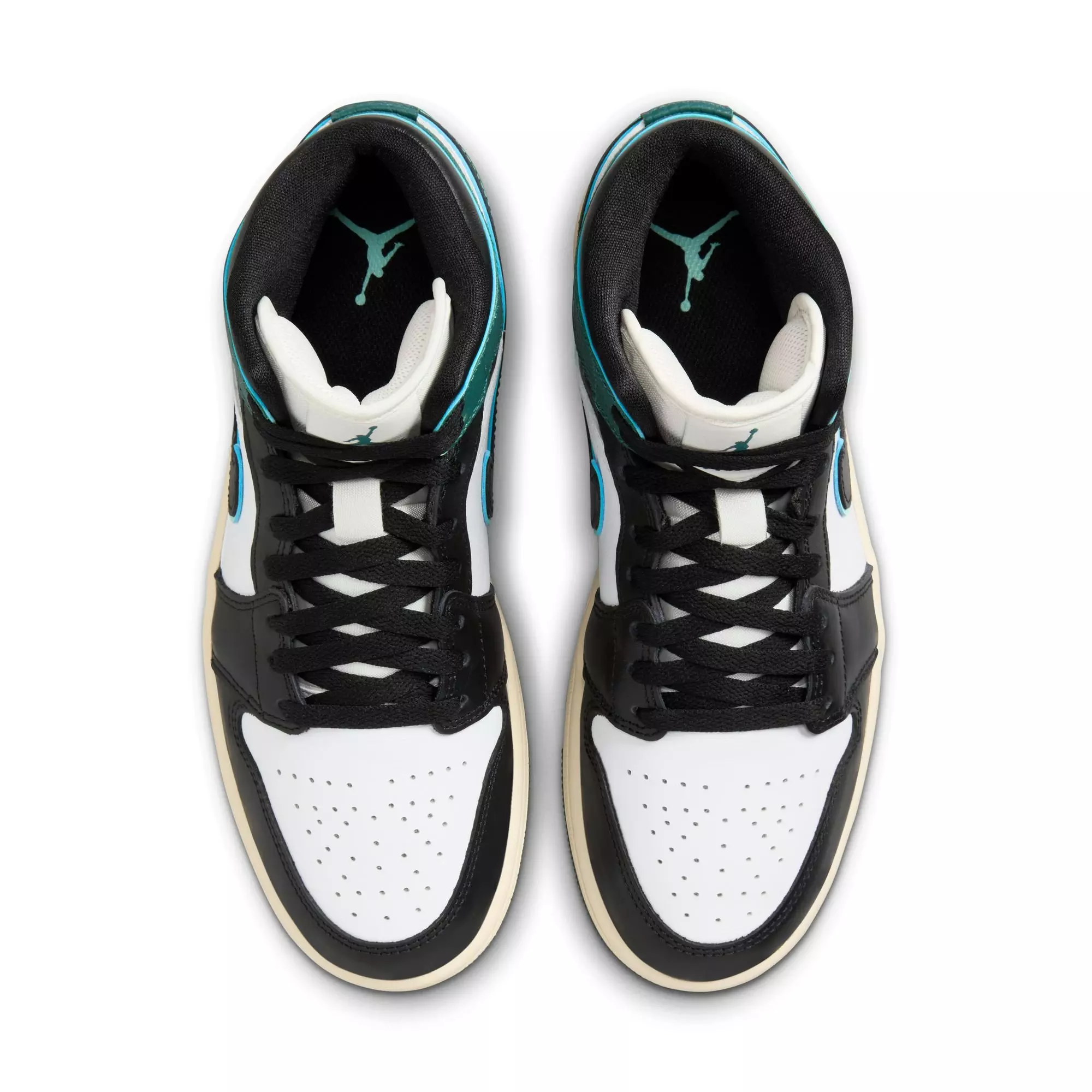 Jordan 1 Mid "White/Black/Light Dew/Oxidized Green" Women's Shoe - GREEN