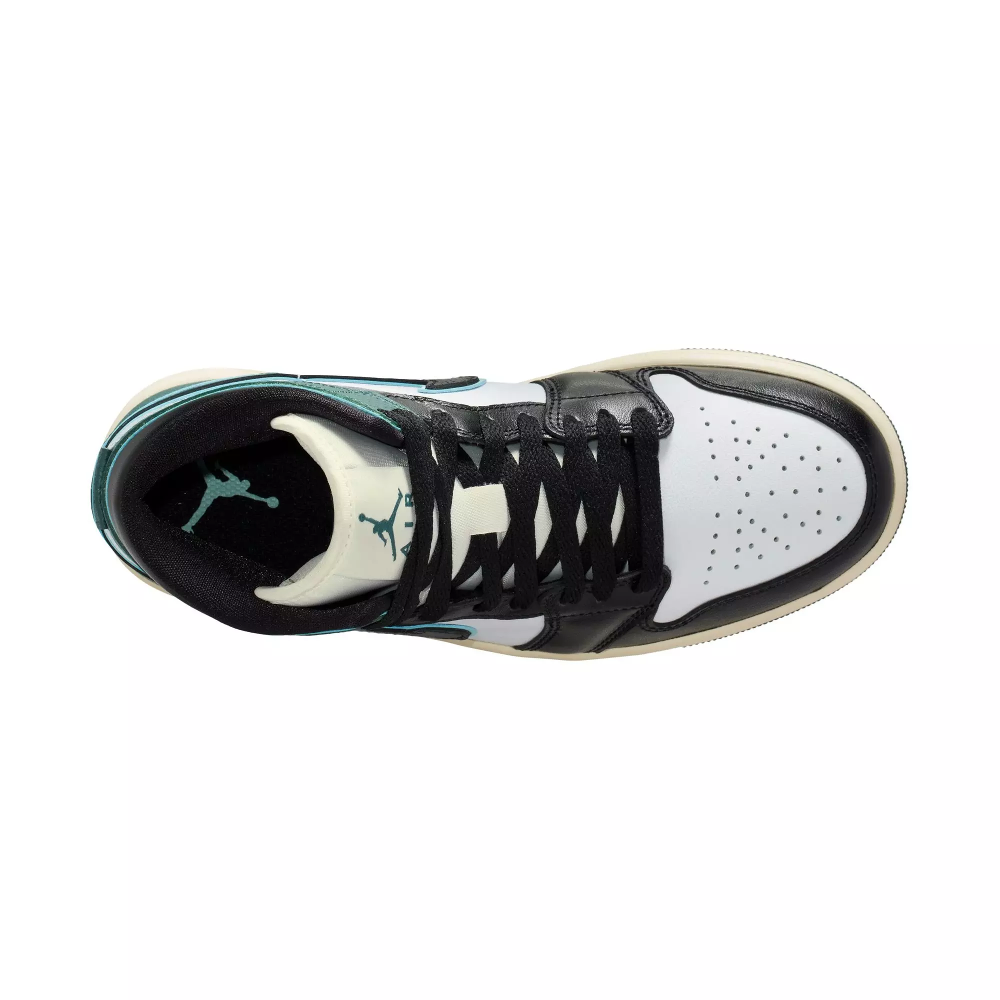 Jordan 1 Mid "White/Black/Light Dew/Oxidized Green" Women's Shoe - GREEN