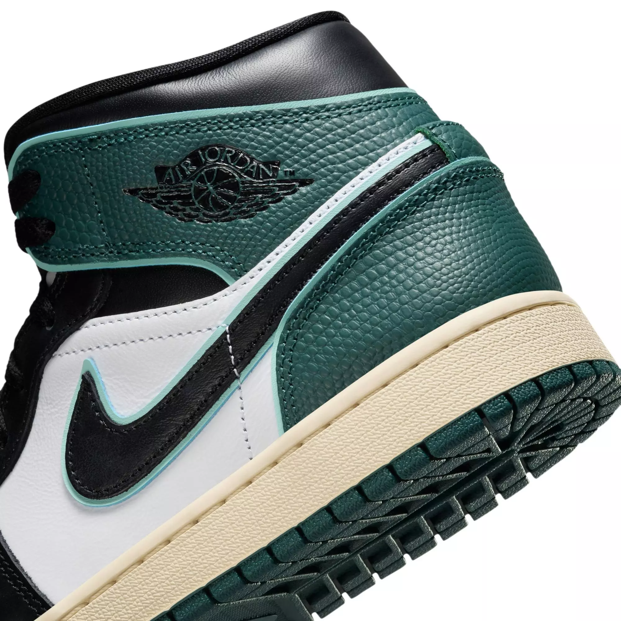 Jordan 1 Mid "White/Black/Light Dew/Oxidized Green" Women's Shoe - GREEN
