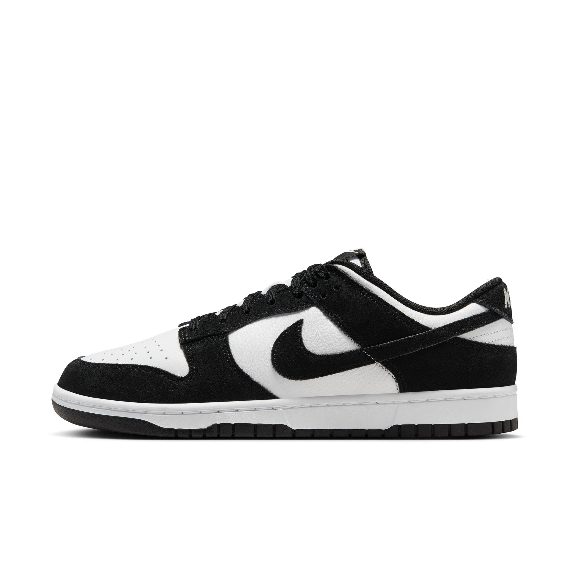 Nike Dunk Low Retro "White/Black Suede" Men's Shoe - WHITE/BLACK Thumbnail View 3