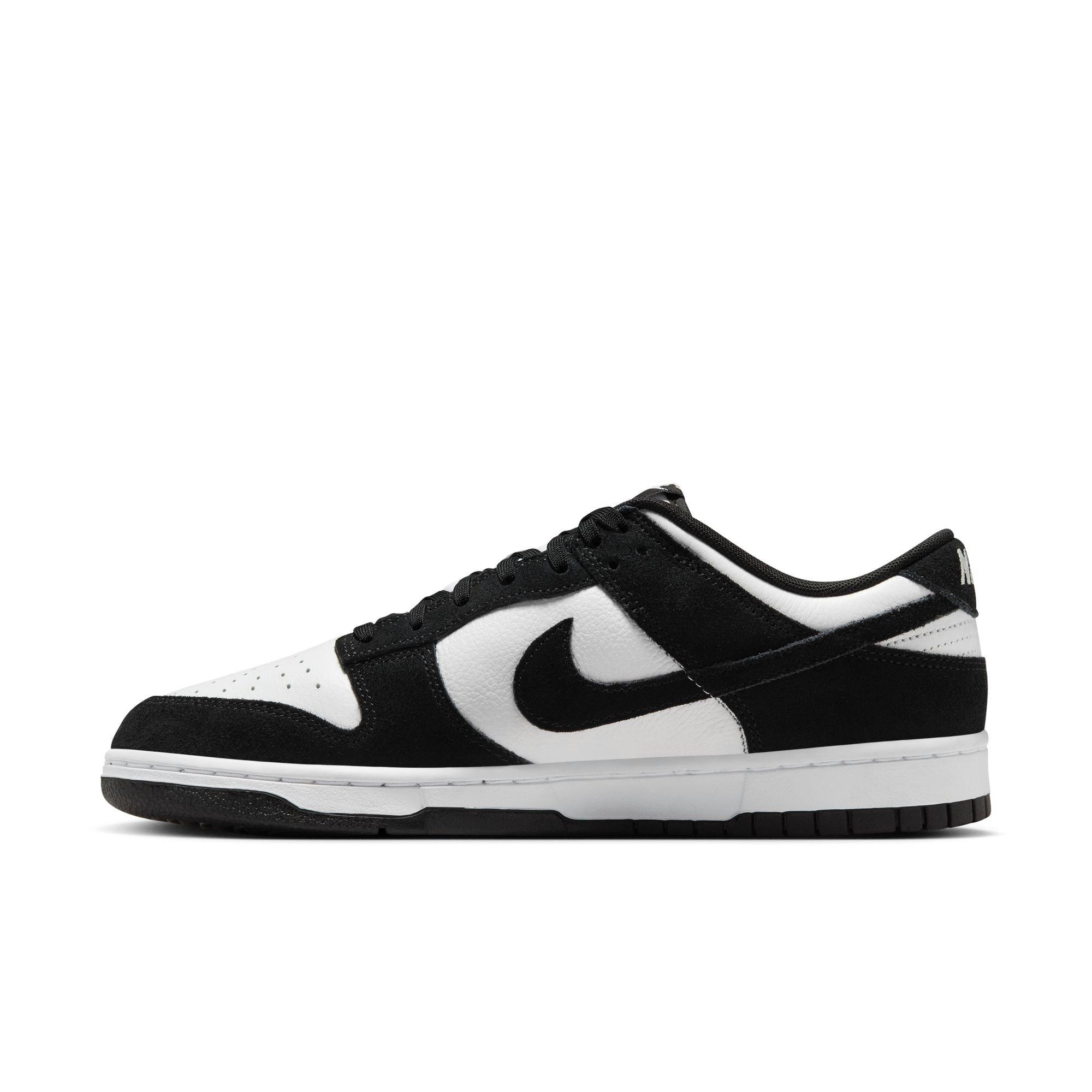 Nike Dunk Low Retro "White/Black Suede" Men's Shoe - WHITE/BLACK Thumbnail View 4