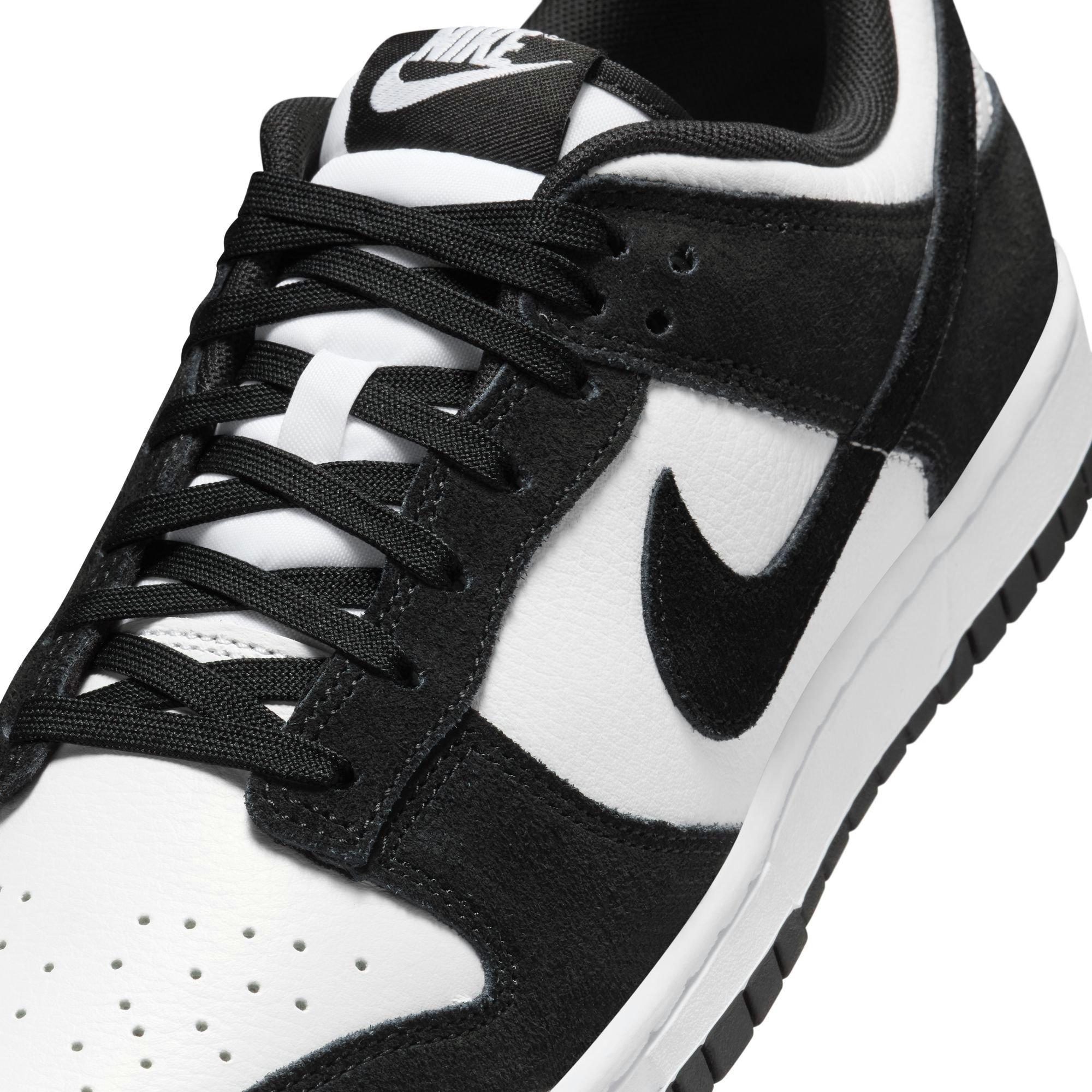 Nike Dunk Low Retro "White/Black Suede" Men's Shoe - WHITE/BLACK Thumbnail View 10