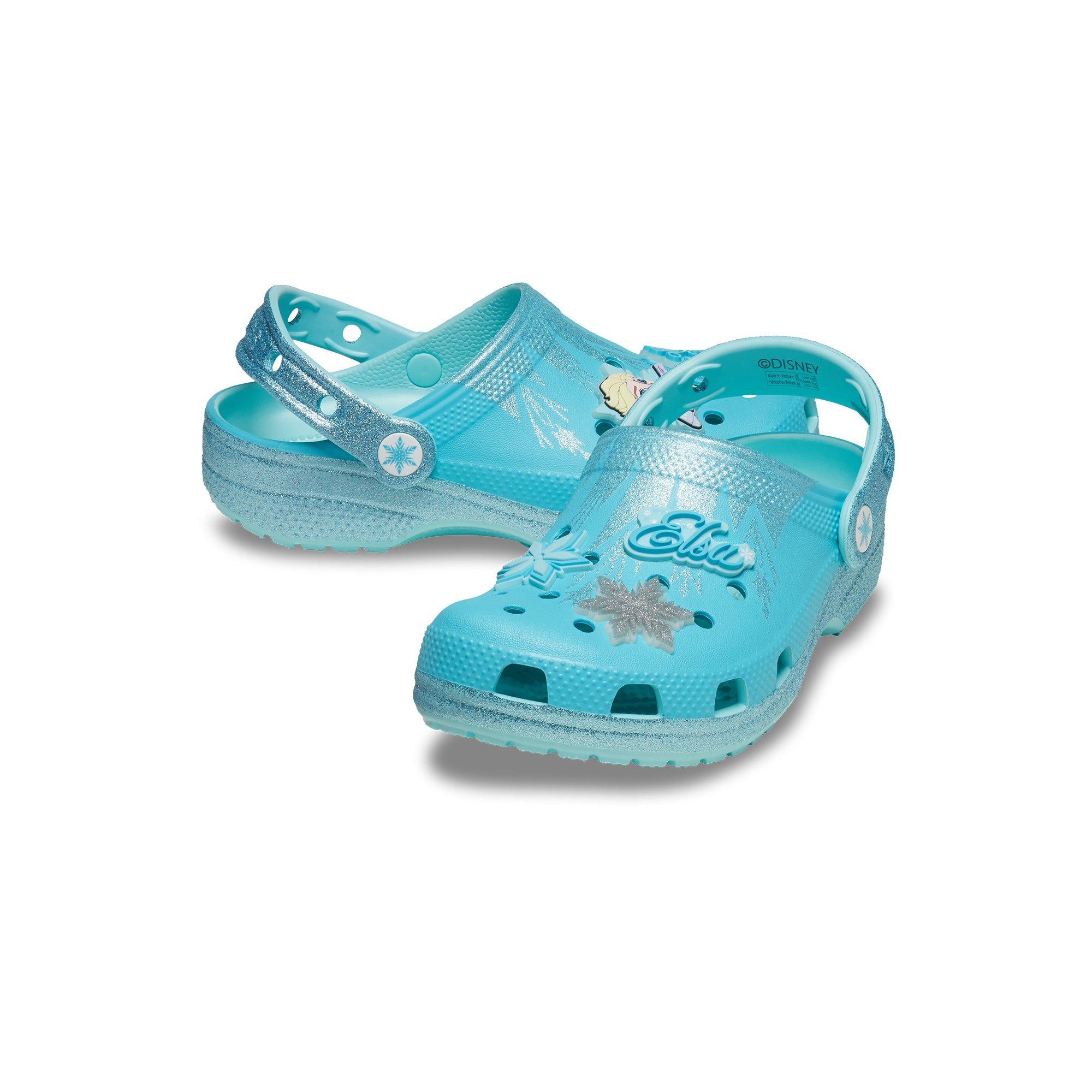 Crocs Fun Lab Frozen Elsa Clog Girls 2 Youth Ice Blue Light  ELSA CROCS main image 1