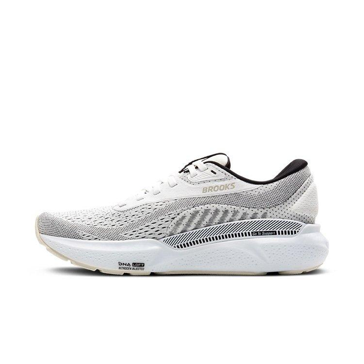 Brooks Adrenaline 24 GTS "White/Black/Pelican" Women's Running Shoe - WHITE/BLACK Thumbnail View 2