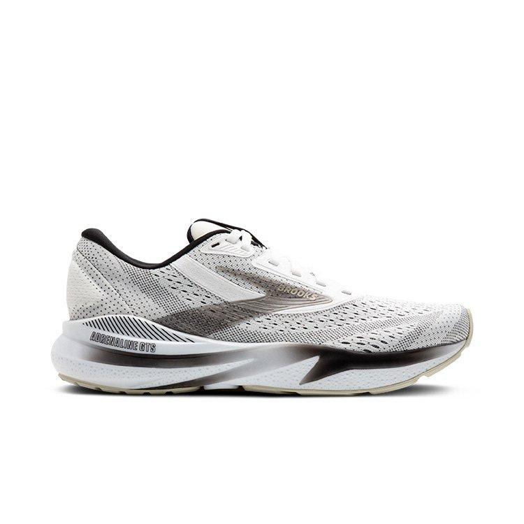 Brooks Adrenaline 24 GTS "White/Black/Pelican" Women's Running Shoe - WHITE/BLACK Thumbnail View 1