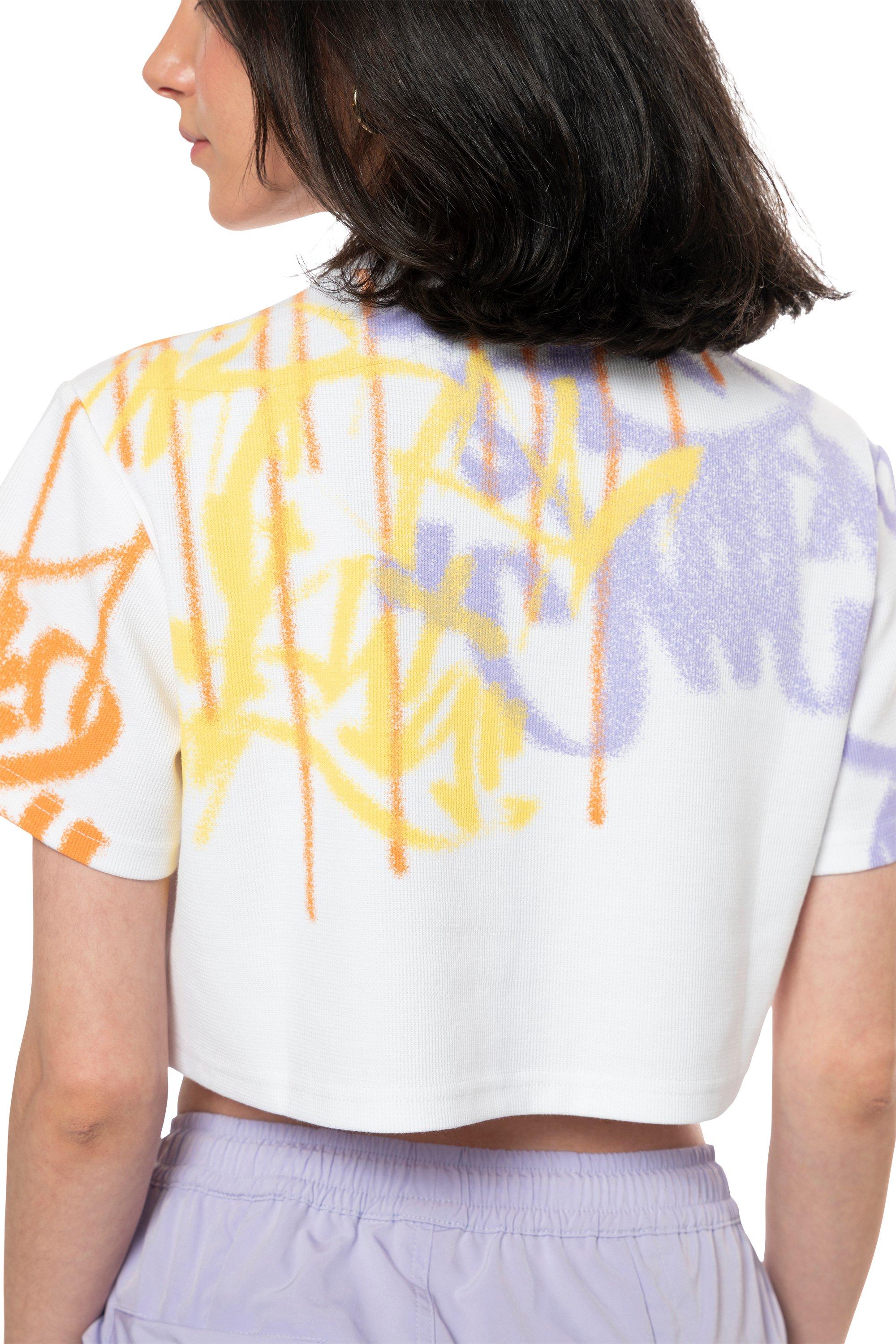 Smoke Rise Women's Graffiti Waffle Crop Top - WHITE/MULTI Thumbnail View 2