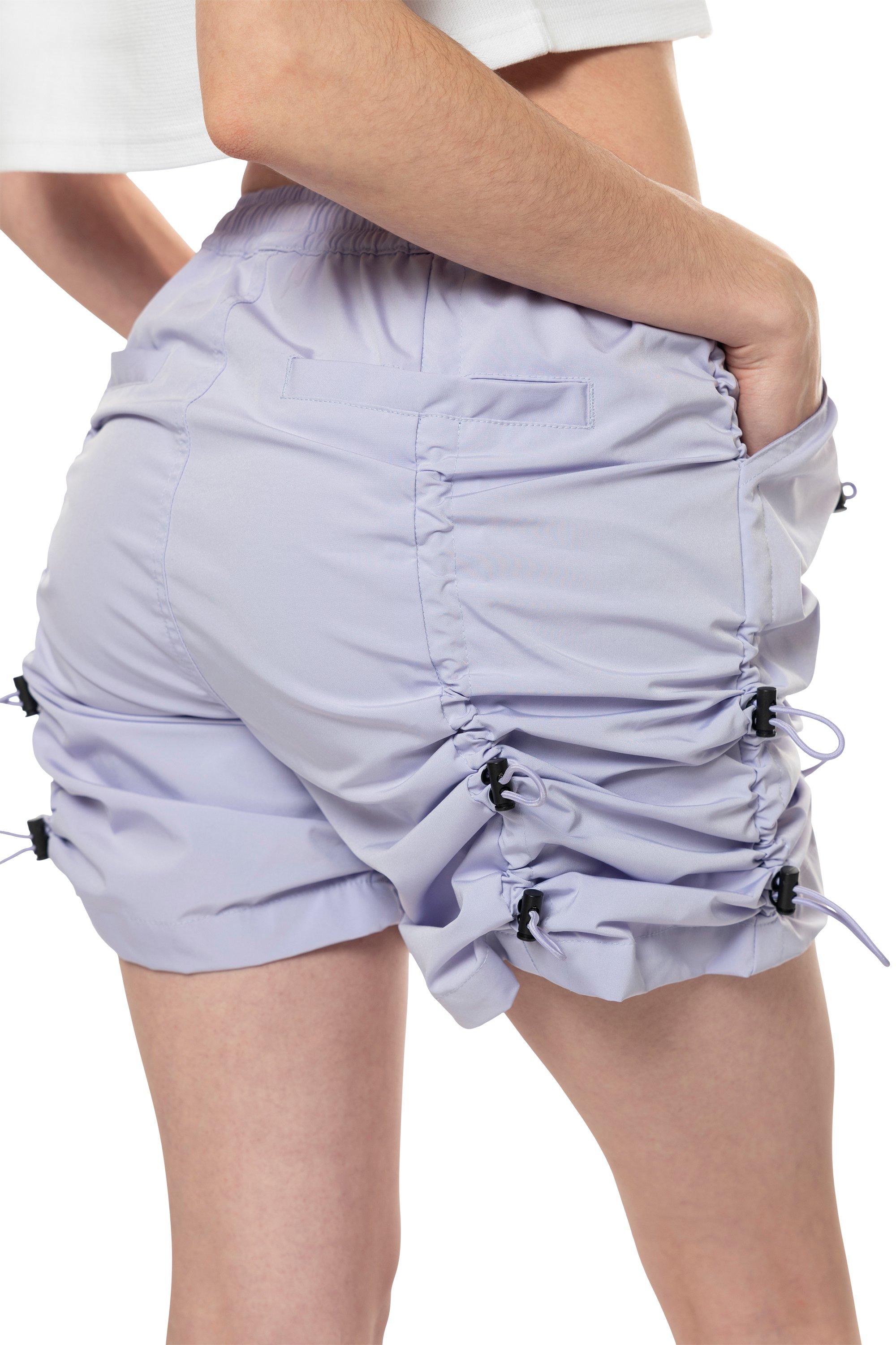 Smoke Rise Women's High Rise Bungee Woven Shorts - Lilac - LILAC Thumbnail View 2