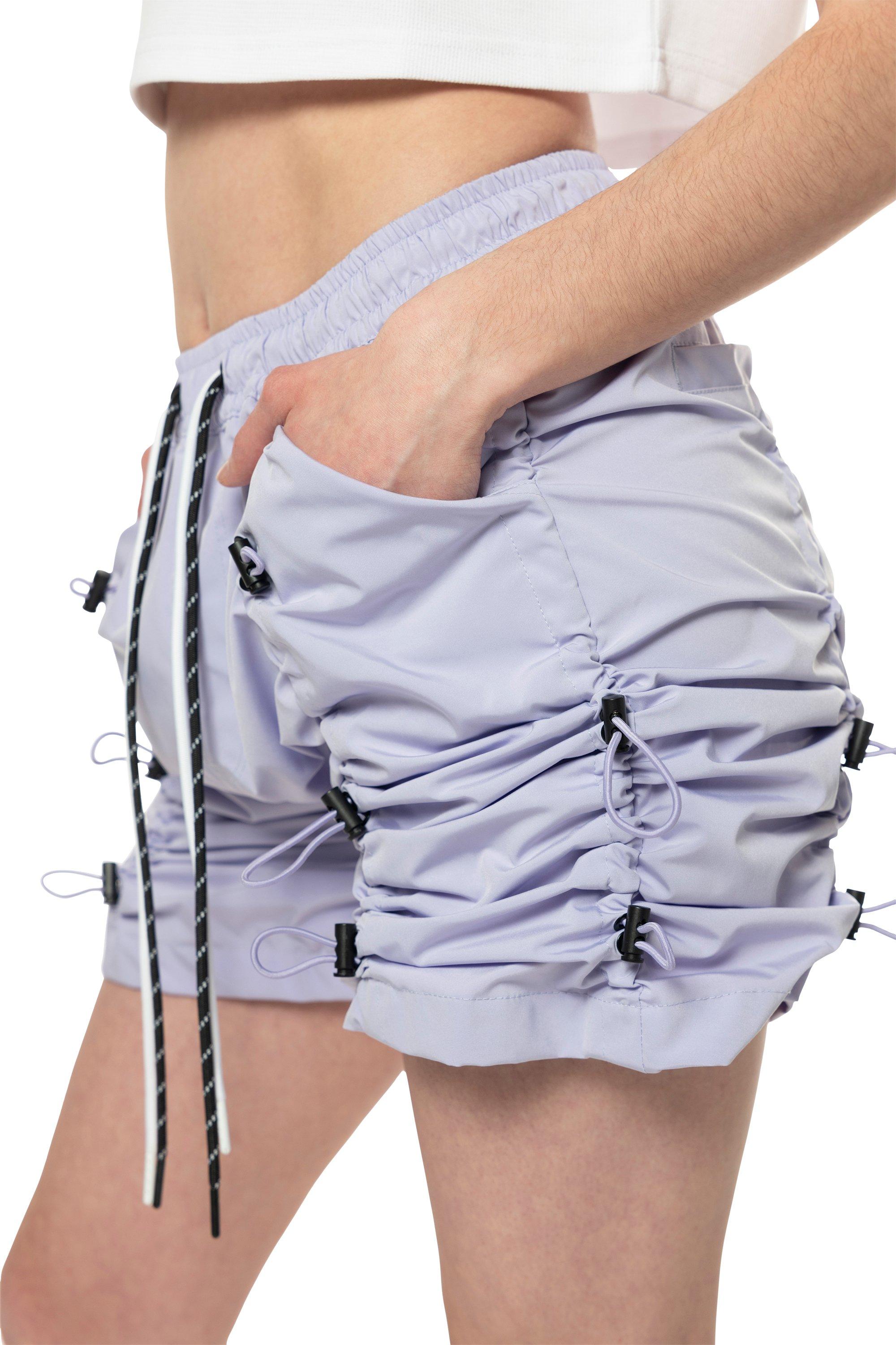 Smoke Rise Women's High Rise Bungee Woven Shorts - Lilac - LILAC Thumbnail View 3