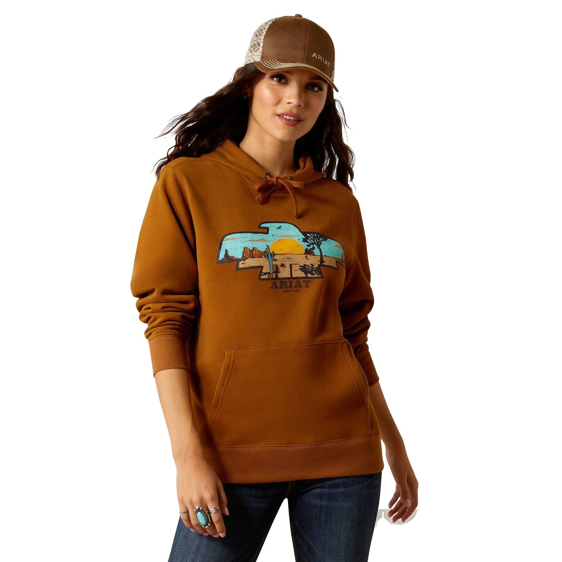 Ariat Women's Horizon Hoodie - Chestnut - BROWN Thumbnail View 1