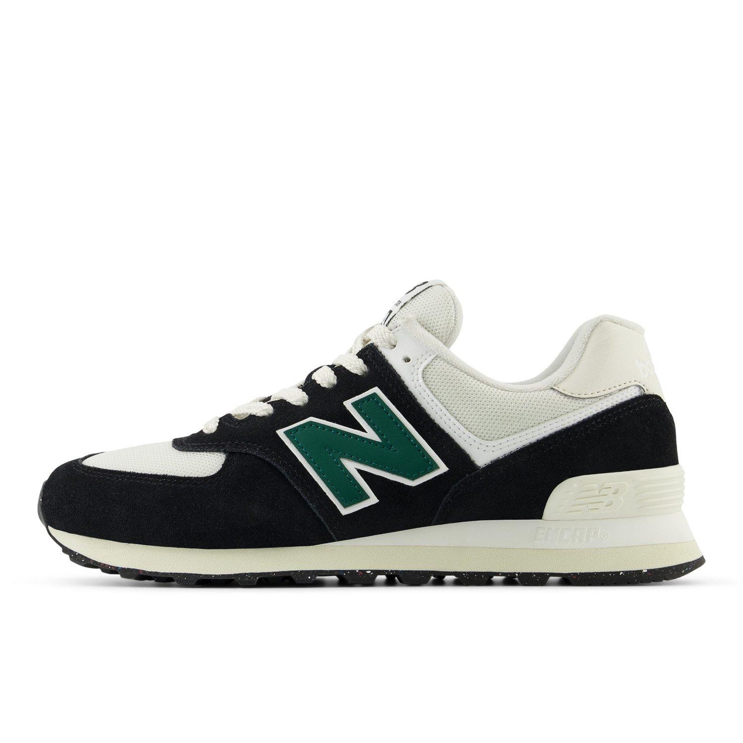 New Balance 574 Men's "Black/White/Green" Shoe