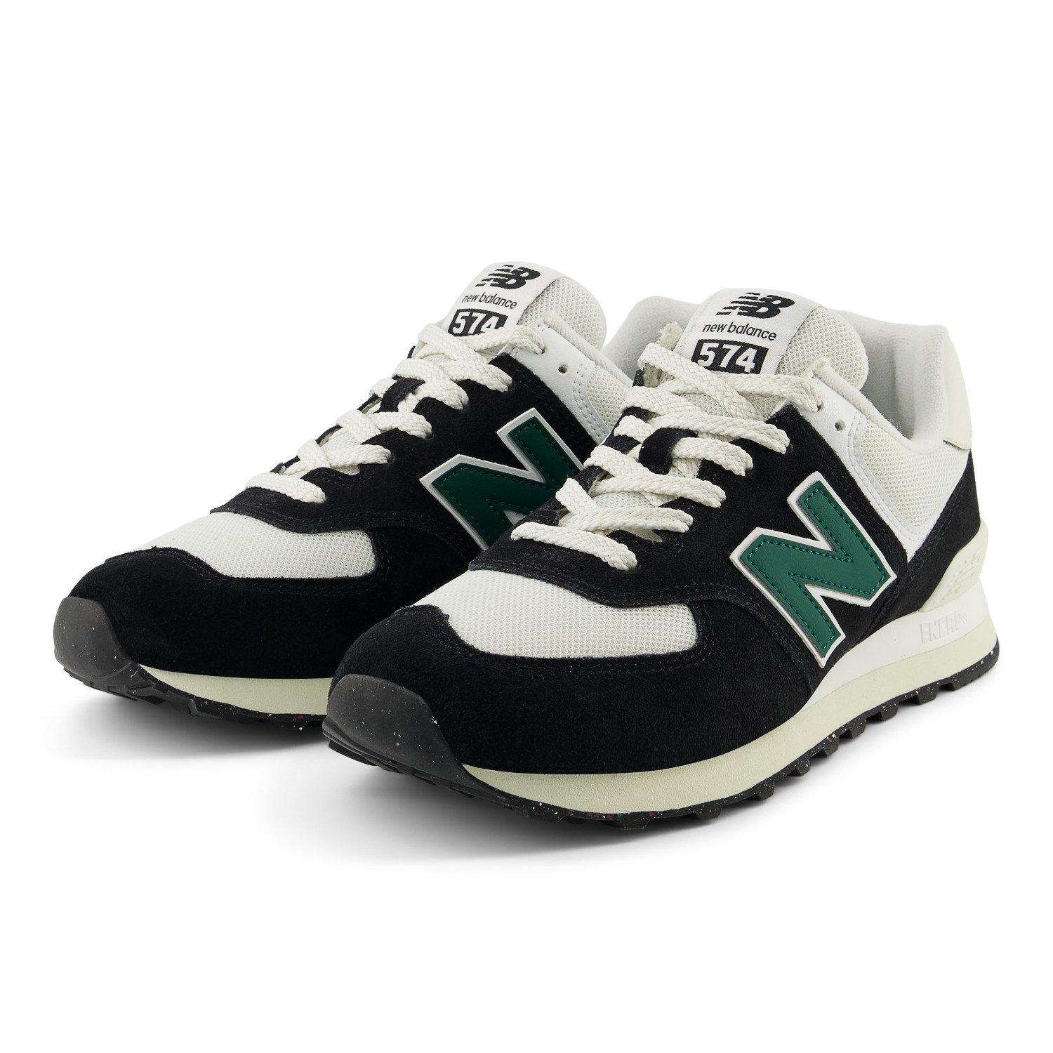 New Balance 574 Men's "Black/White/Green" Shoe