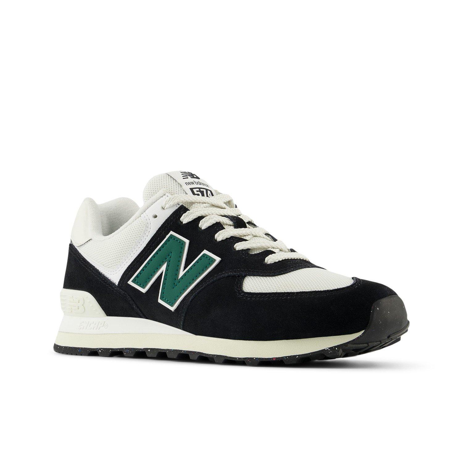 New Balance 574 Men's "Black/White/Green" Shoe