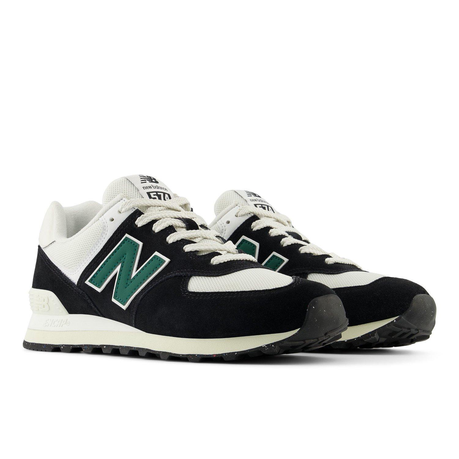 New Balance 574 Men's "Black/White/Green" Shoe