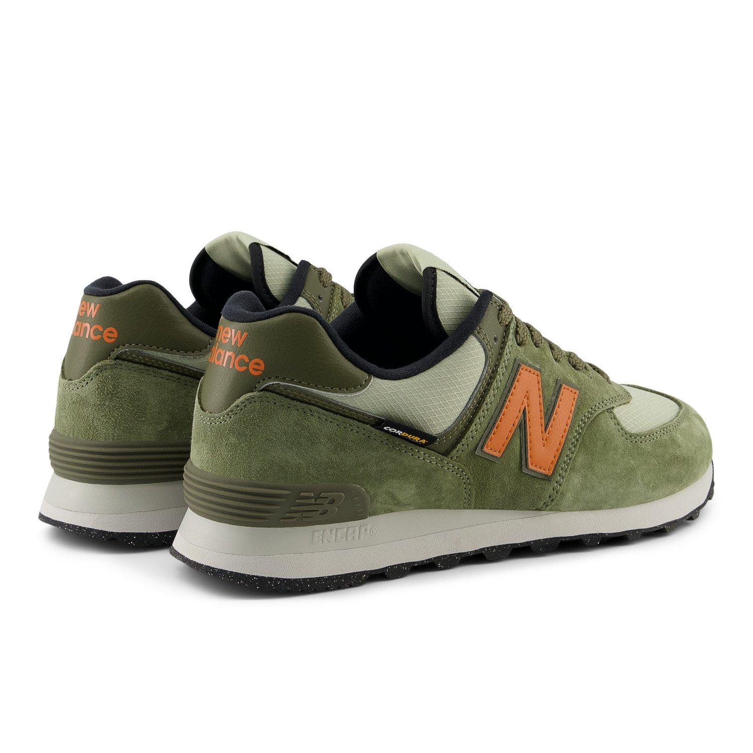 New Balance 574 Men's "Green/Orange" Shoe