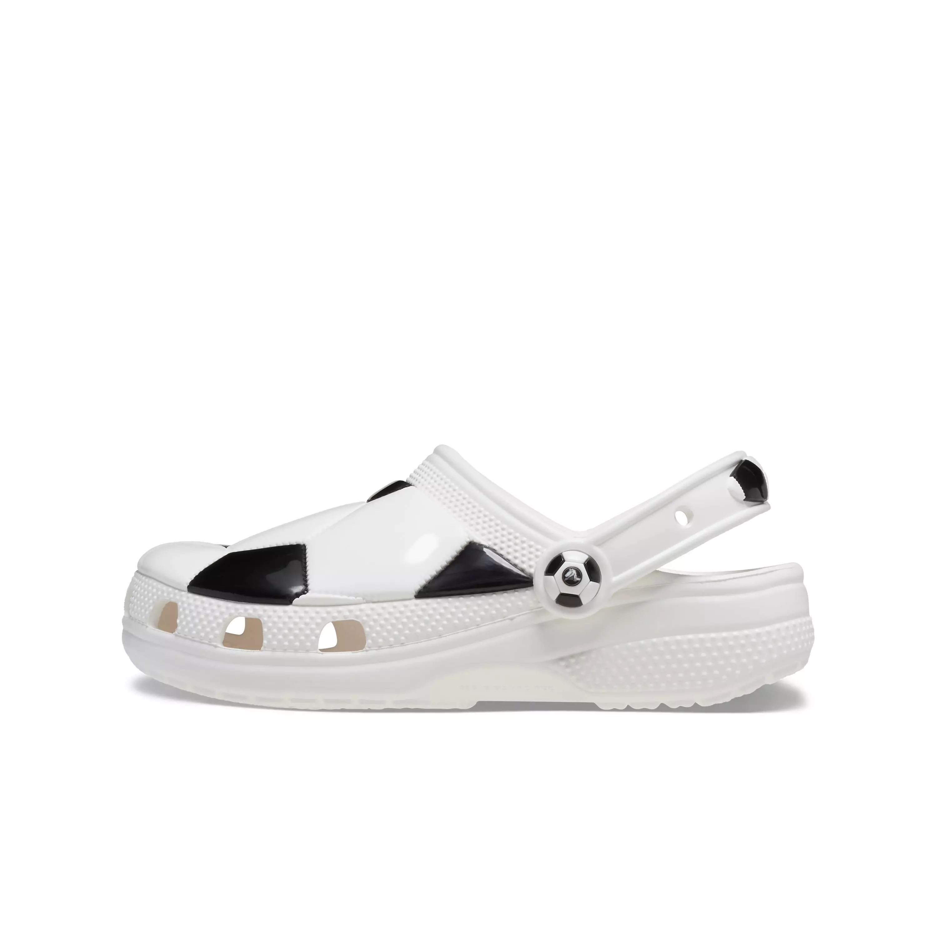 Crocs Classic "Soccer Ball" Grade School Boys' Clog - WHITE/BLACK