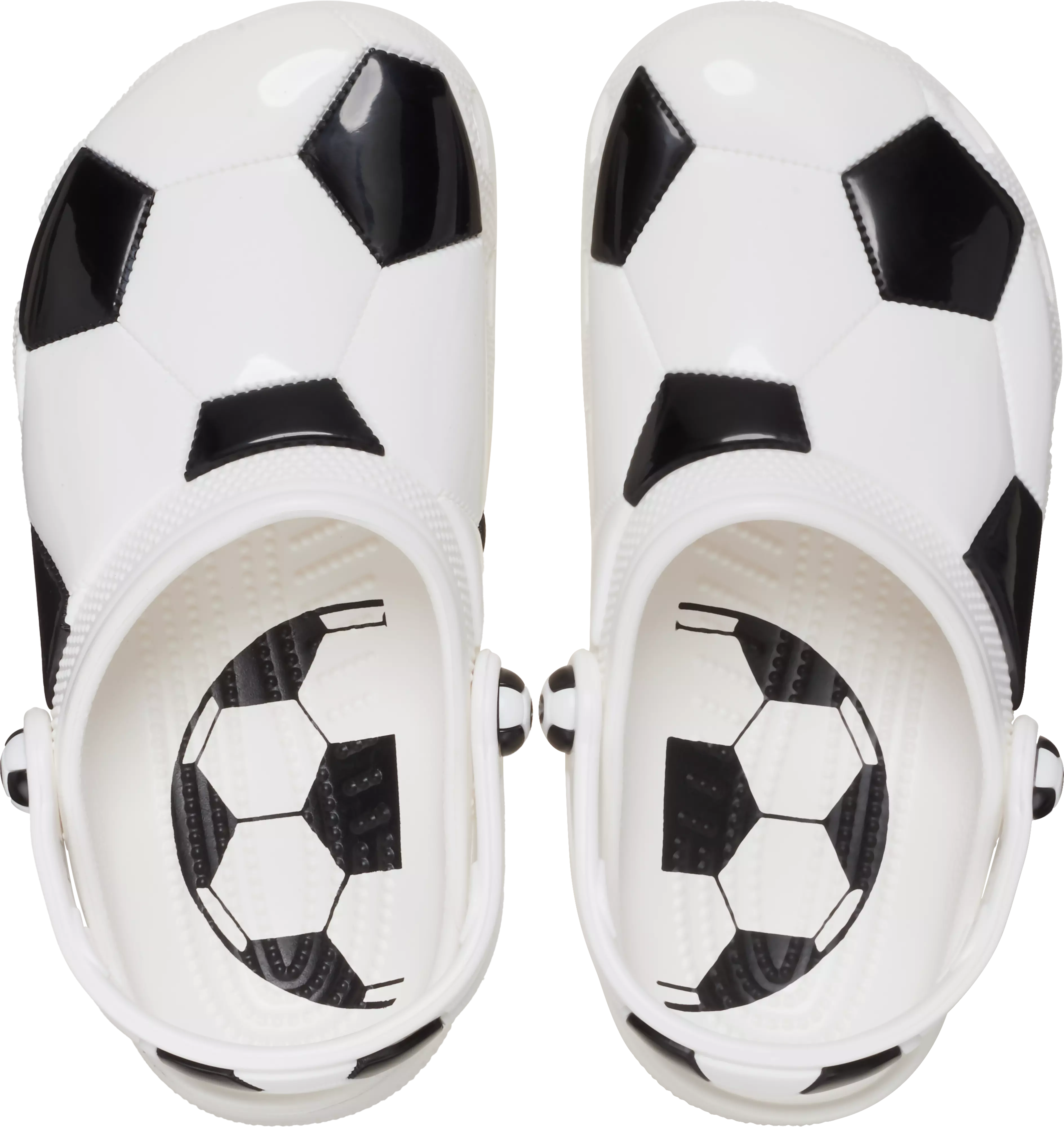 Crocs Classic "Soccer Ball" Grade School Boys' Clog - WHITE/BLACK