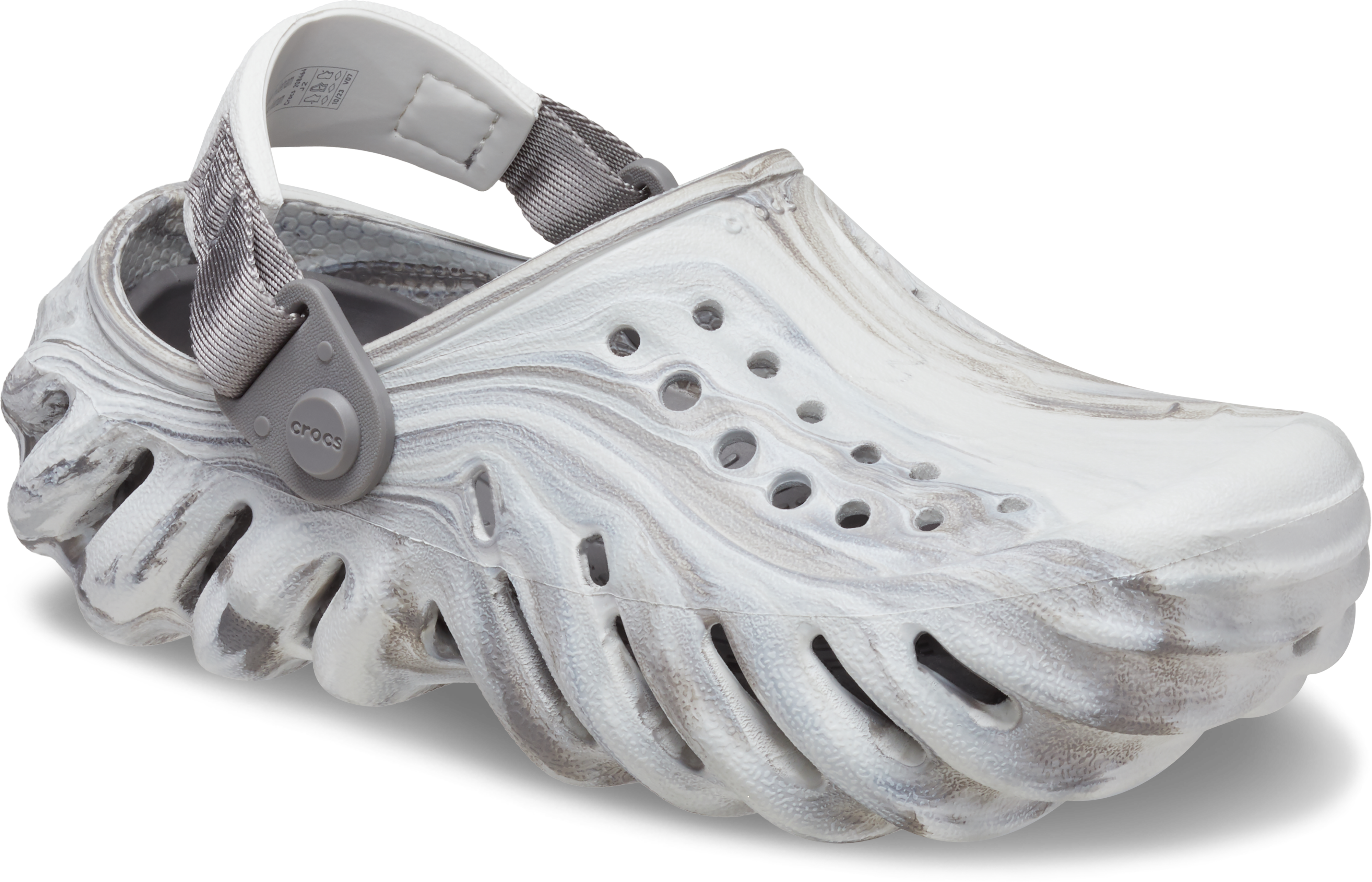 CROCS Echo Marbled Clog Marble Gray and White / Moonlight Clogs Size 8 Junior Crocs Echo Marbled  main image 2
