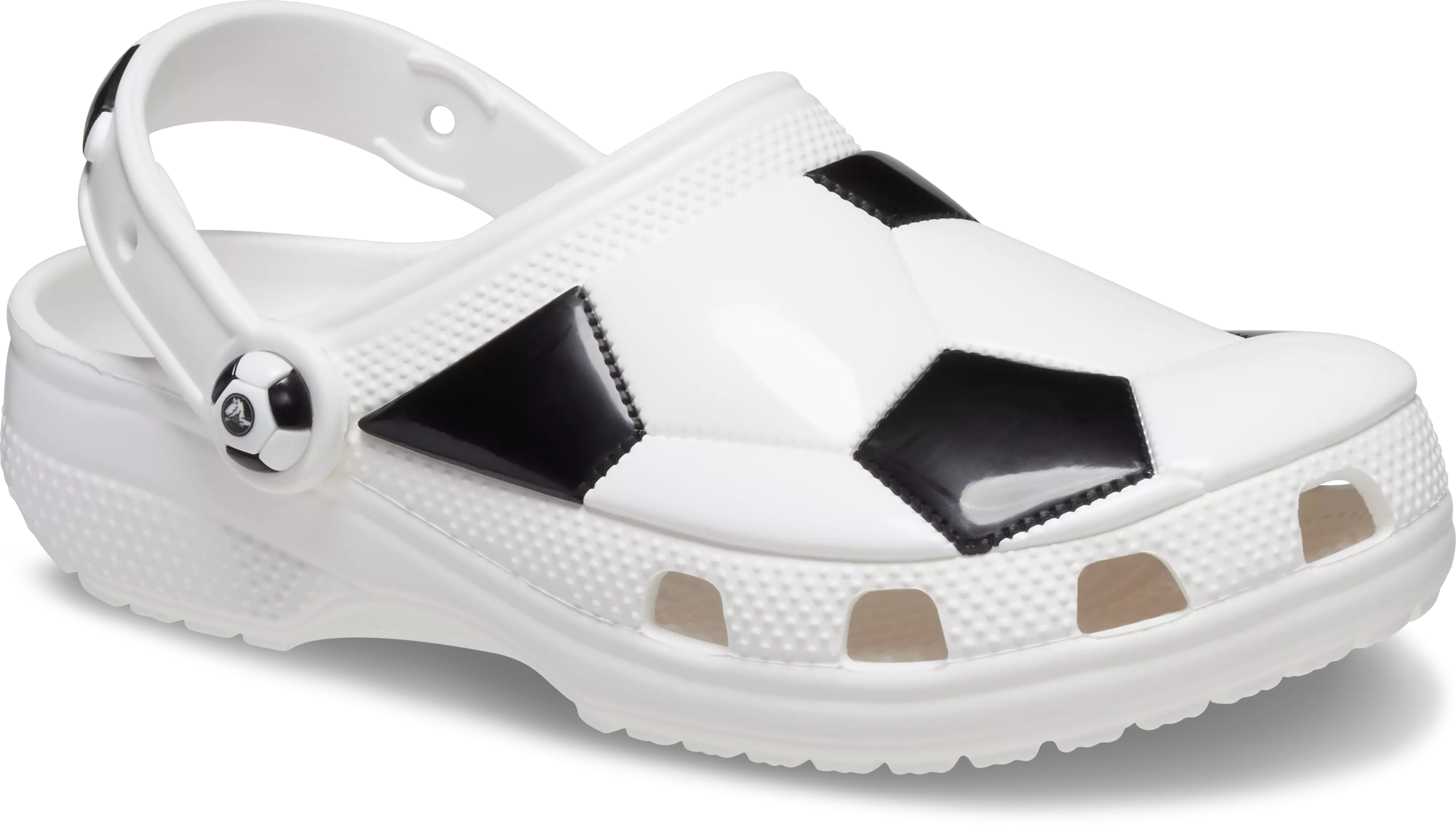Crocs Classic "Soccer Ball" Preschool Boys' Clog - WHITE/BLACK