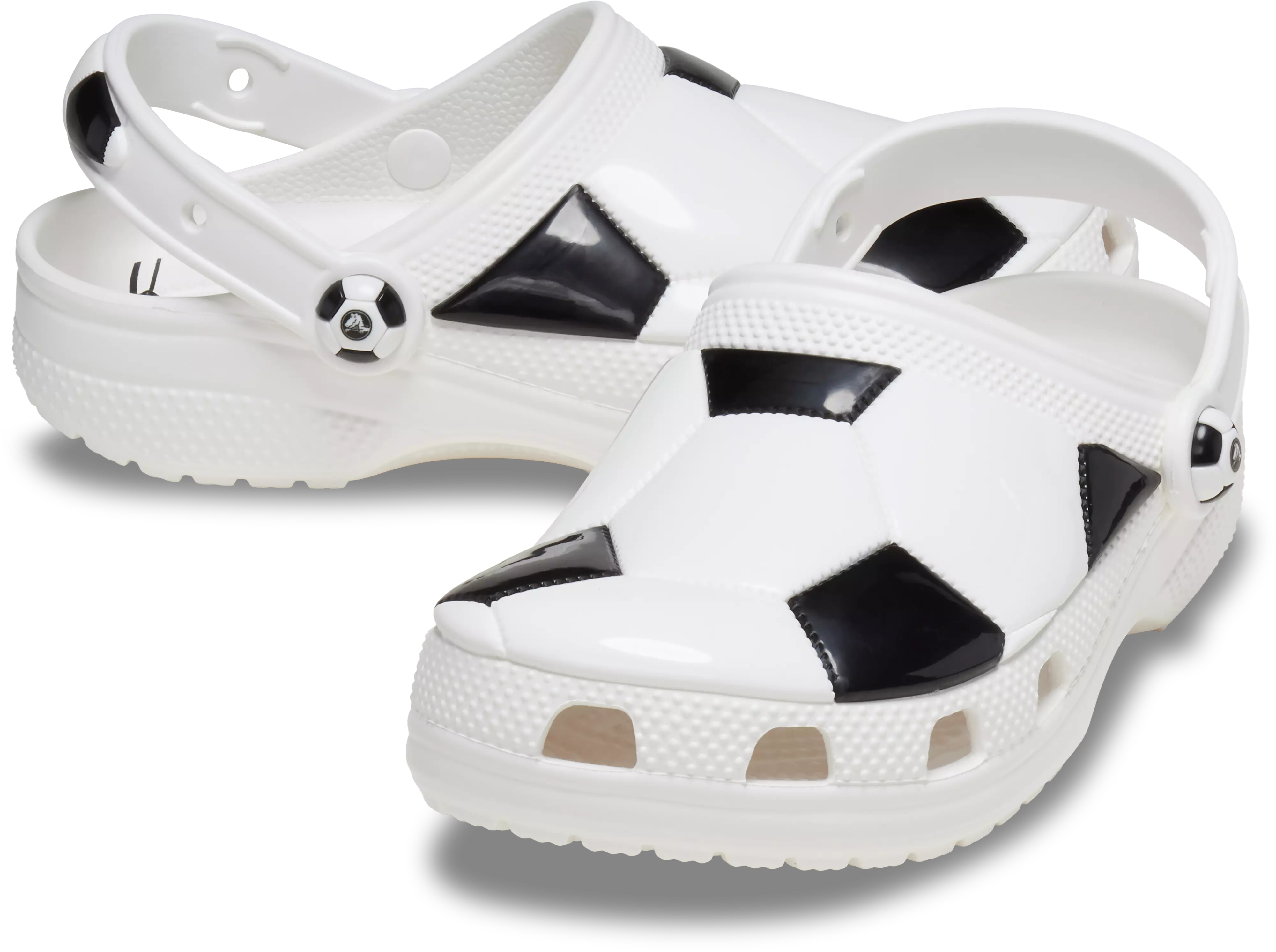 Crocs Classic "Soccer Ball" Preschool Boys' Clog - WHITE/BLACK