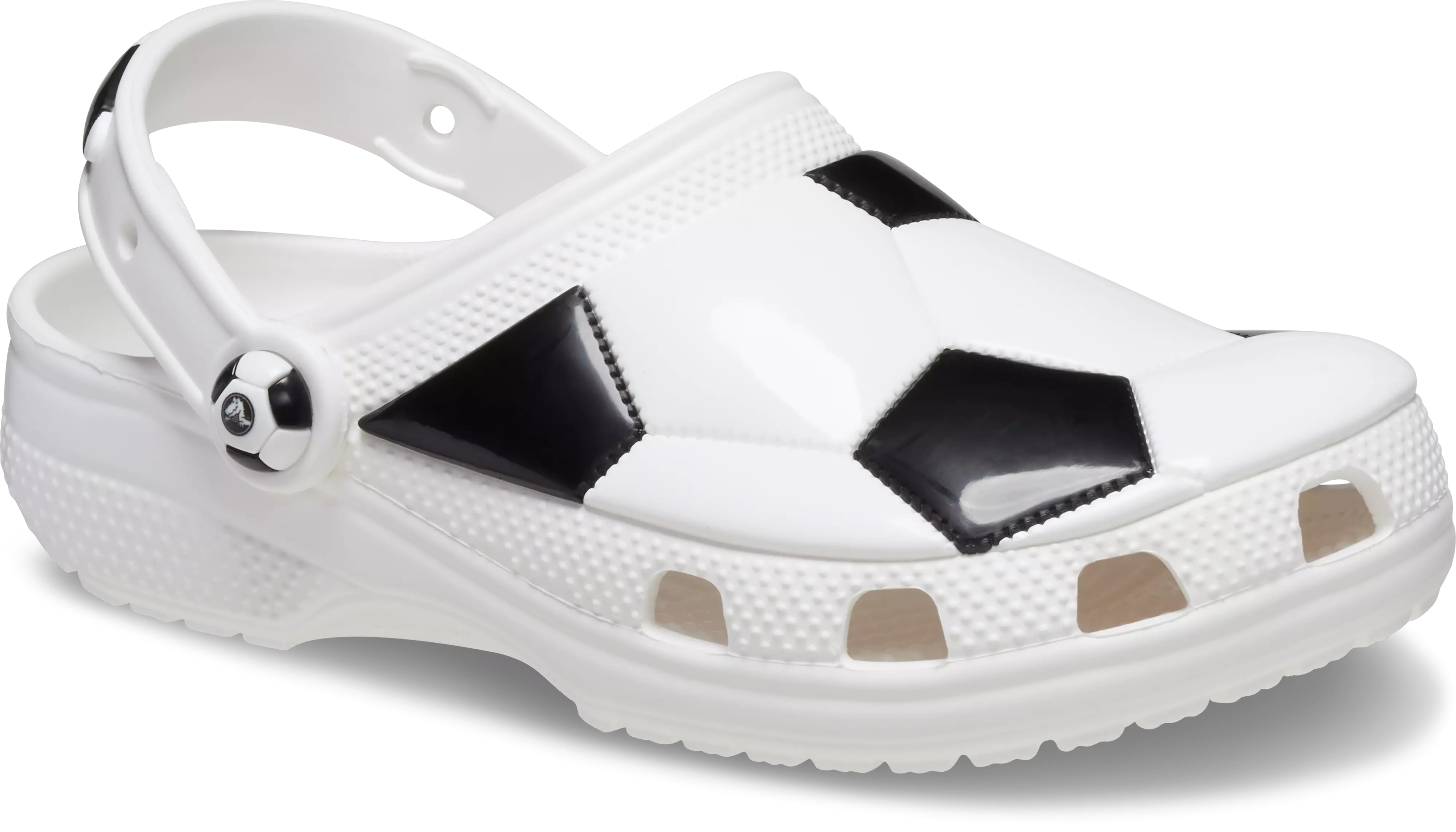 Crocs Classic "Soccer Ball" Toddler Boys' Clog - WHITE/BLACK