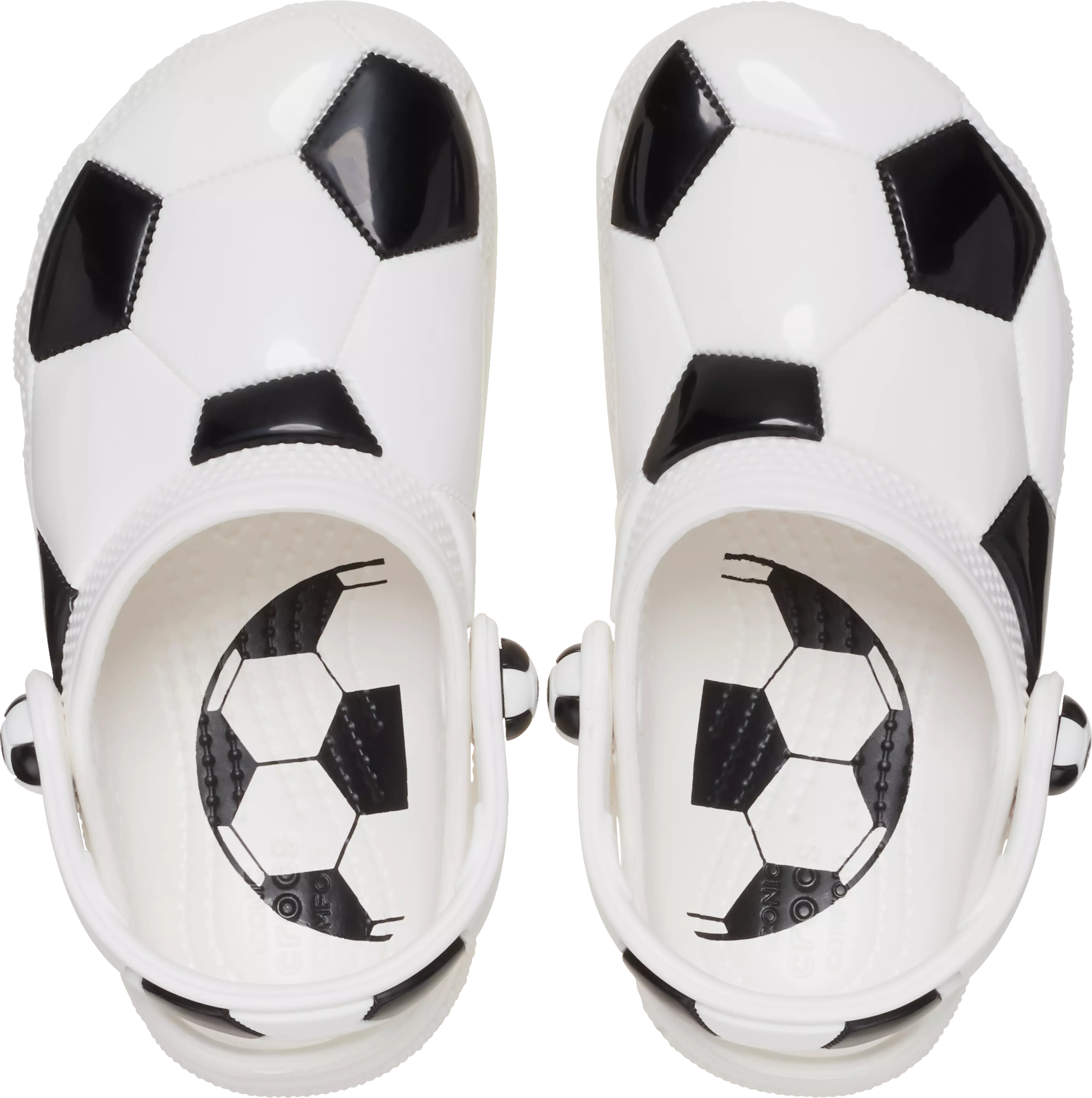 Crocs Classic "Soccer Ball" Toddler Boys' Clog - WHITE/BLACK