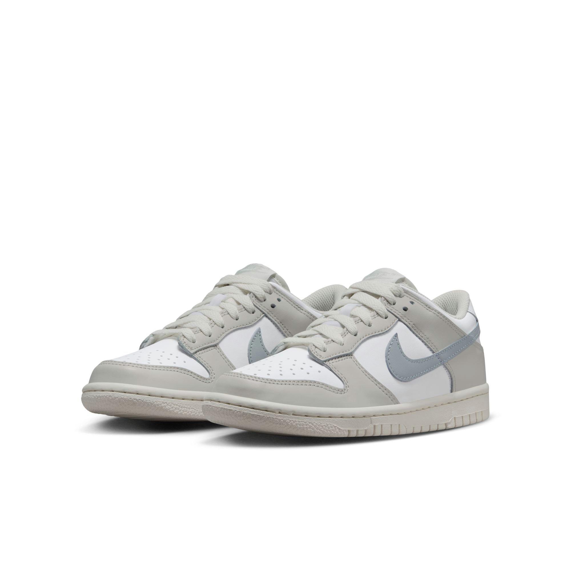 Nike Dunk Low Grade School Girls' "White/Light Silver/Phantom" Shoe