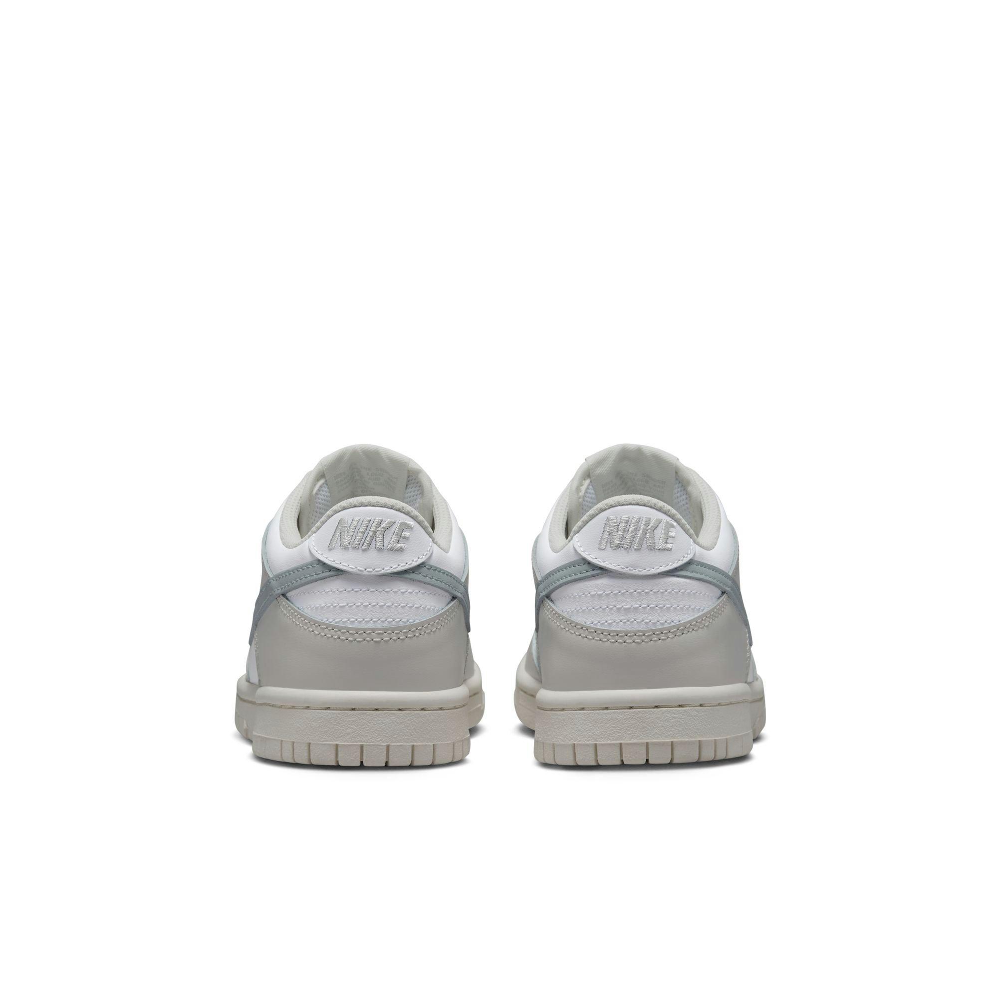 Nike Dunk Low "White/Light Silver/Phantom" Grade School Girls' Shoe - WHITE/SILVER Thumbnail View 6