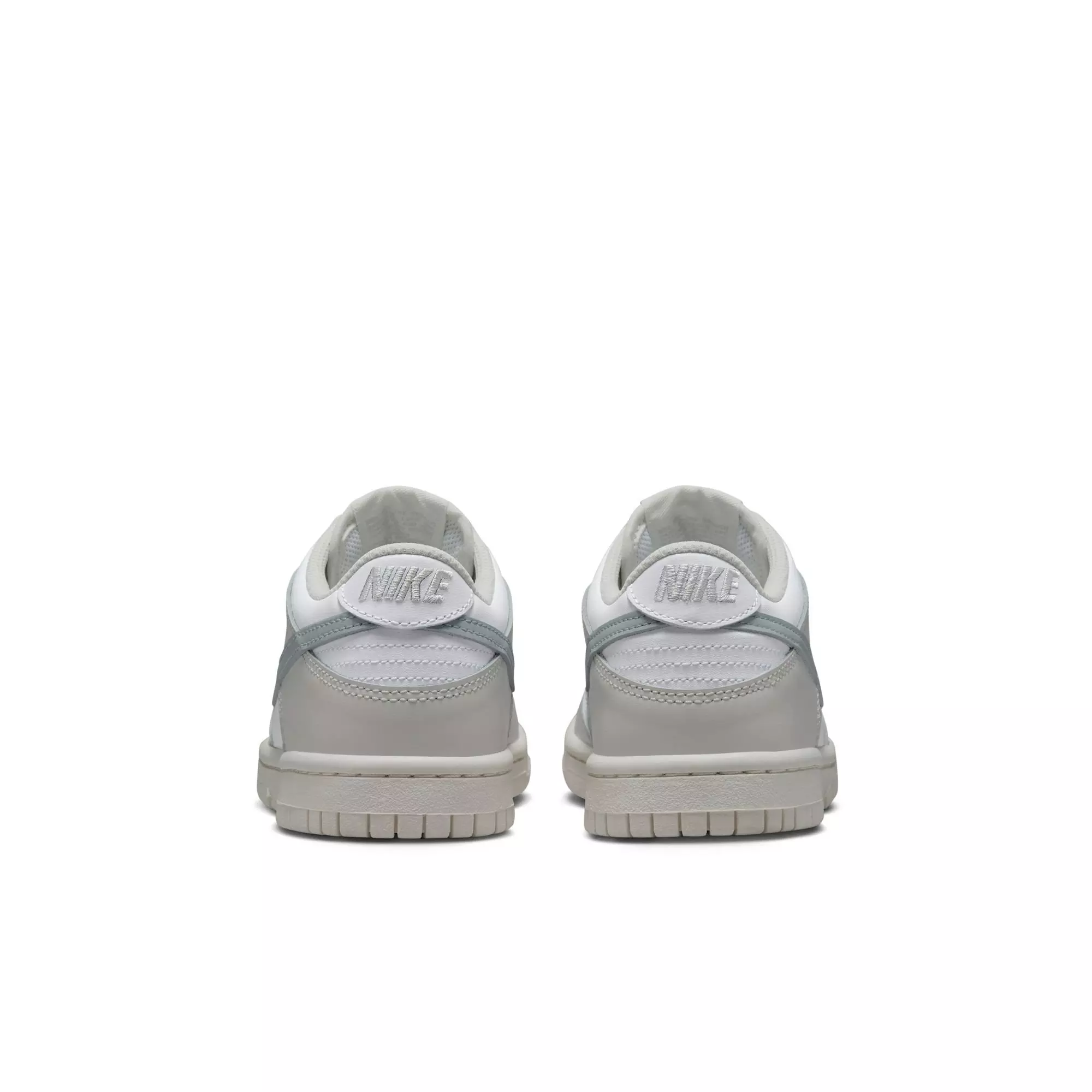 Nike Dunk Low "White/Light Silver/Phantom" Grade School Girls' Shoe - WHITE/SILVER