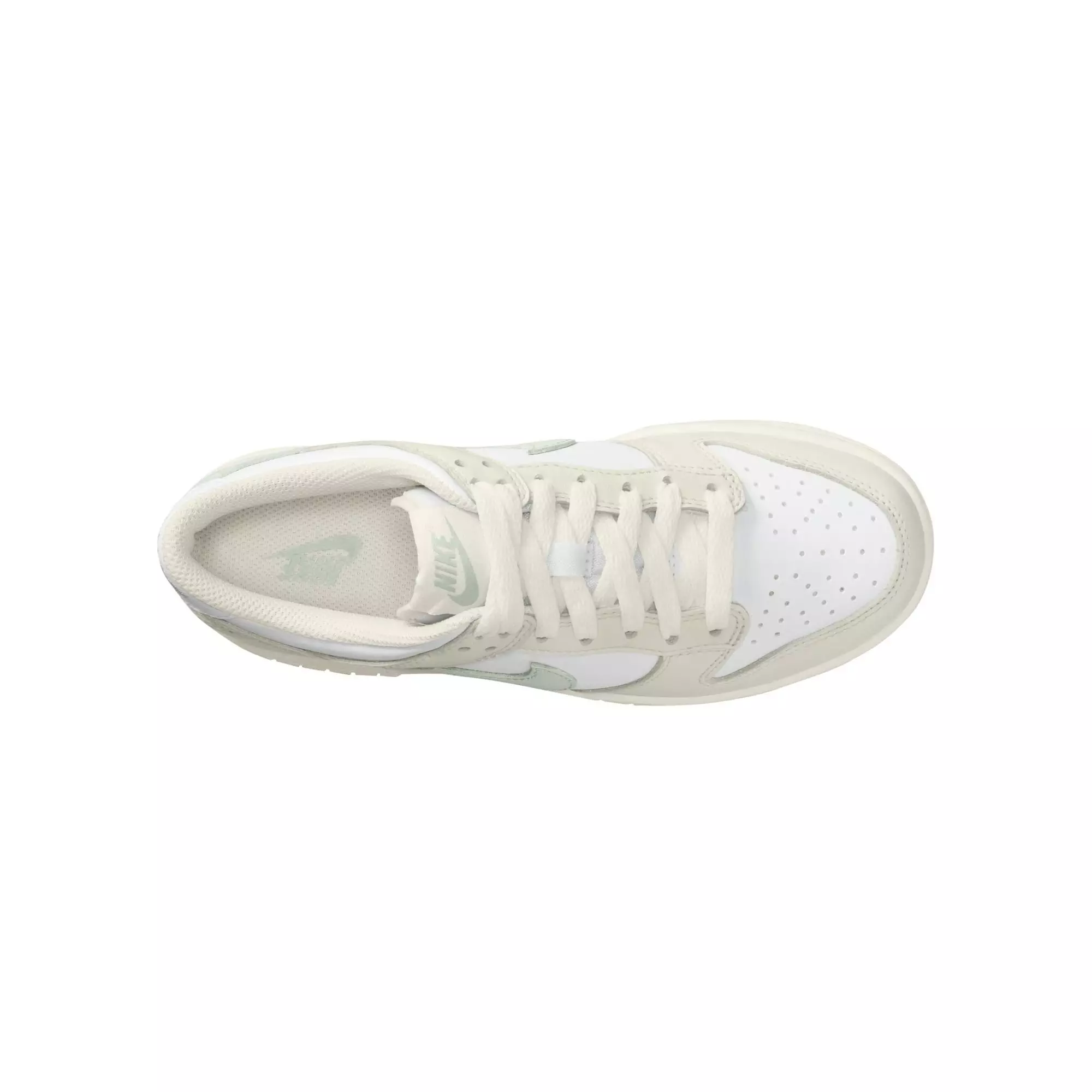 Nike Dunk Low "White/Light Silver/Phantom" Grade School Girls' Shoe - WHITE/SILVER