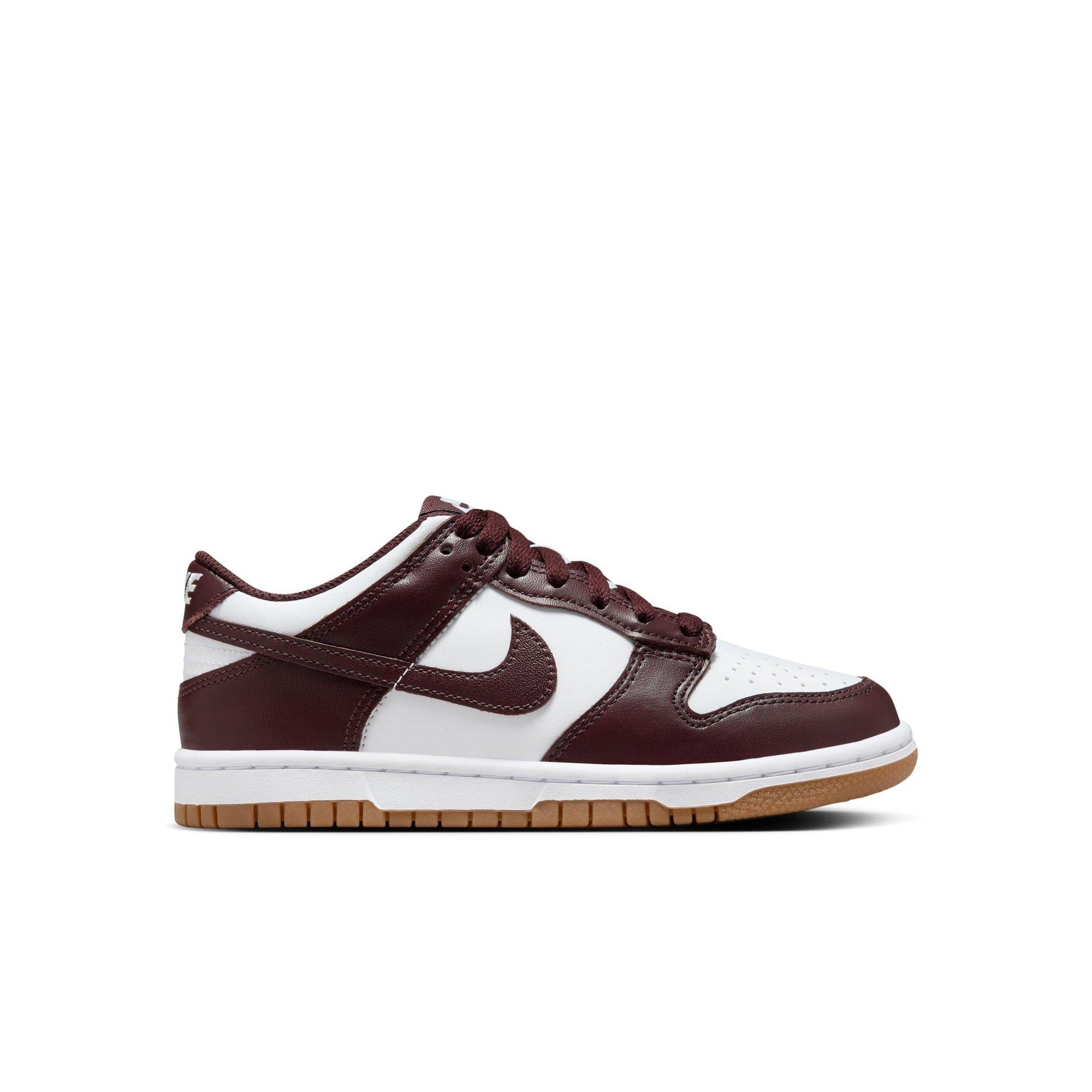 Nike Dunk Low Preschool Kids' "White/Burgundy Crush/Gum Light Brown" Shoe