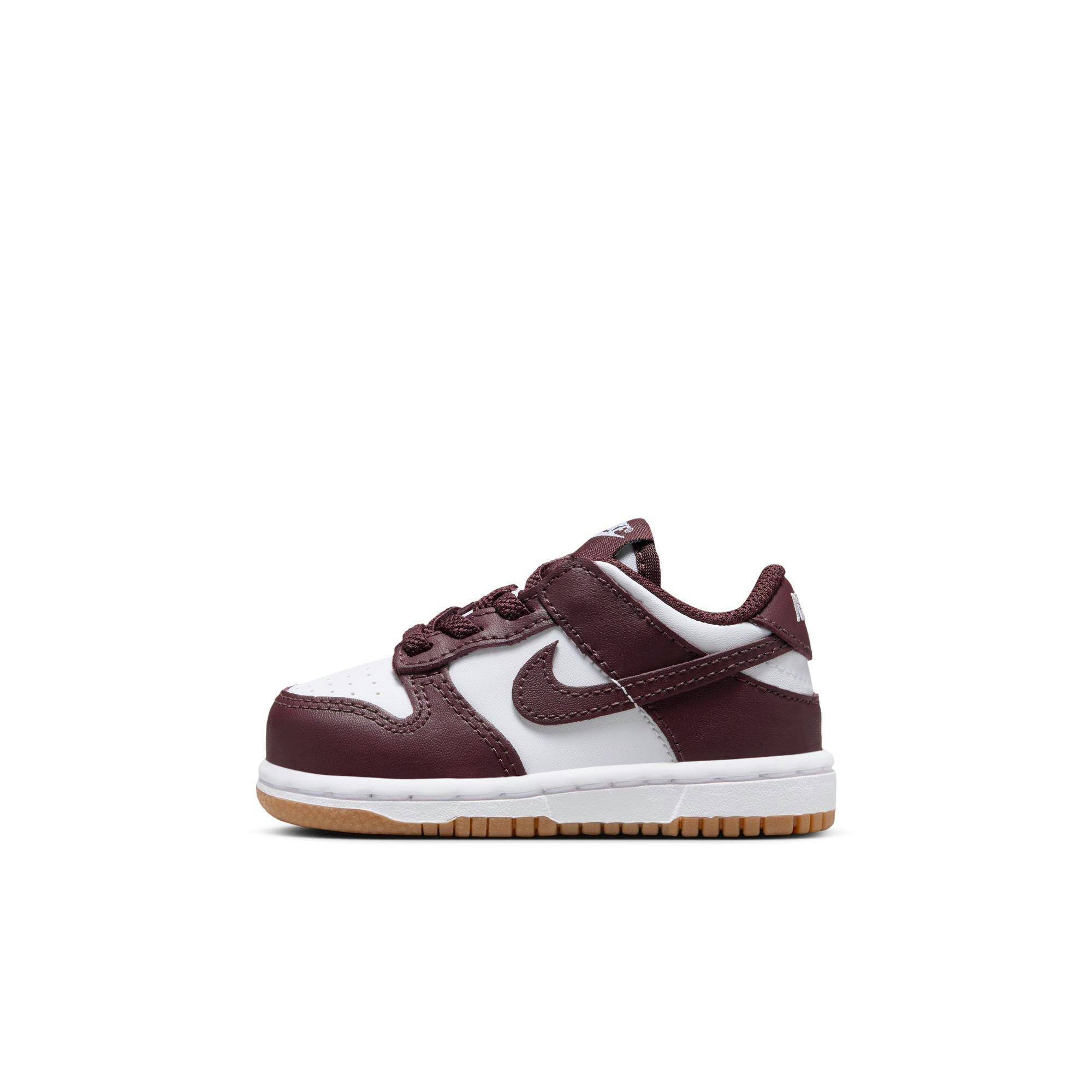 Nike Dunk Low Toddler Kids' "White/Burgundy Crush/Gum Light Brown" Shoe