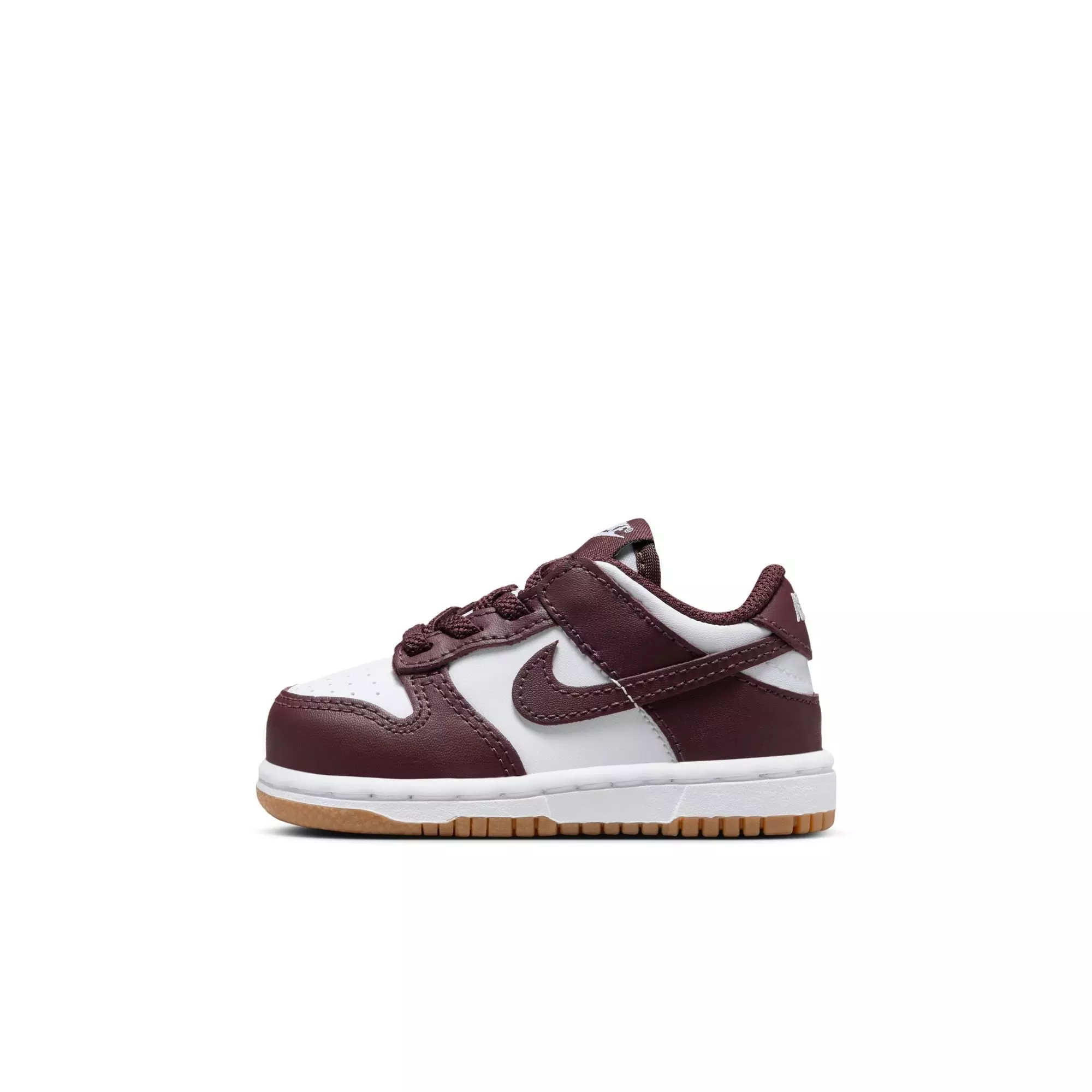 Nike Dunk Low "White/Burgundy Crush/Gum Light Brown" Toddler Kids' Shoe - WHITE/BURGUNDY