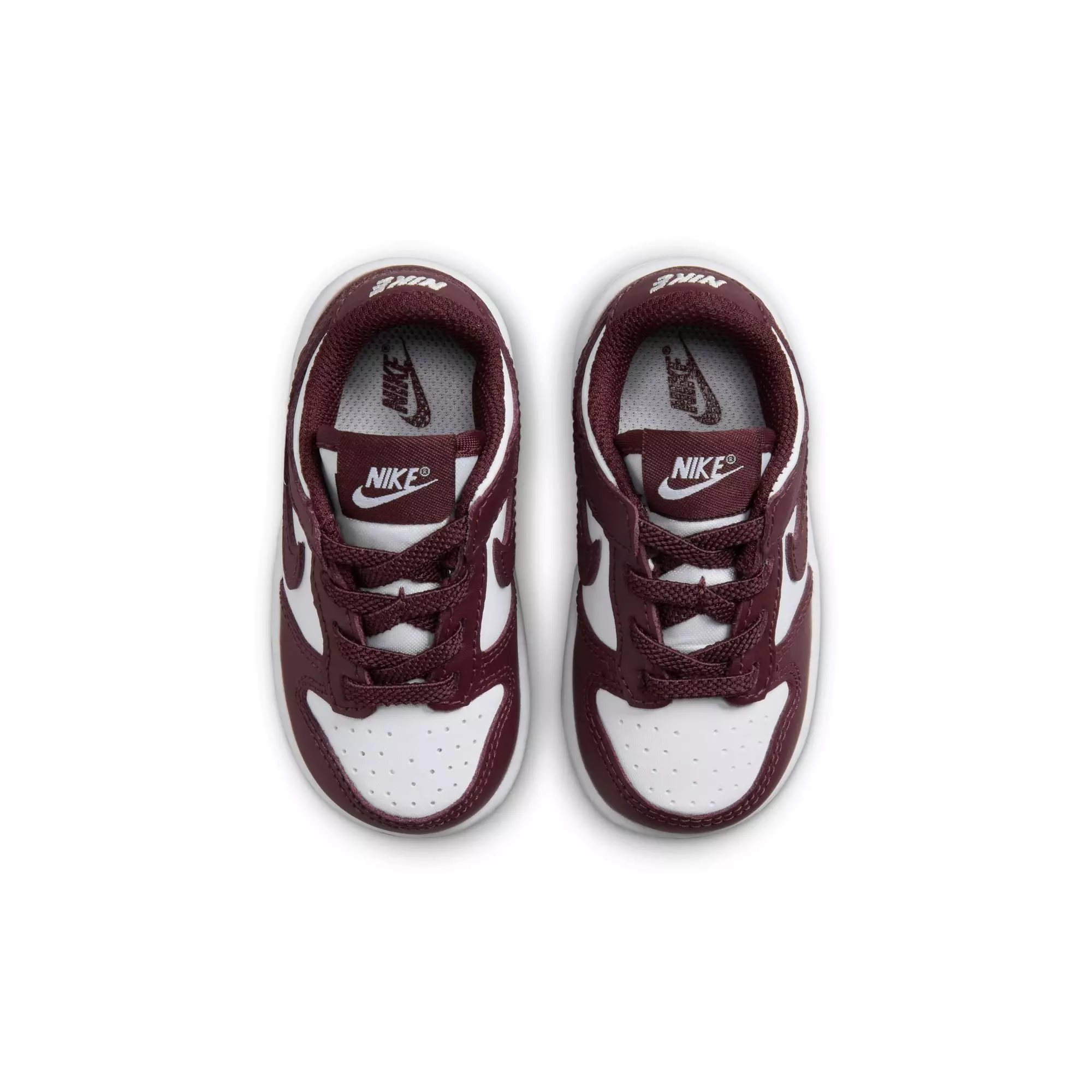 Nike Dunk Low "White/Burgundy Crush/Gum Light Brown" Toddler Kids' Shoe - WHITE/BURGUNDY