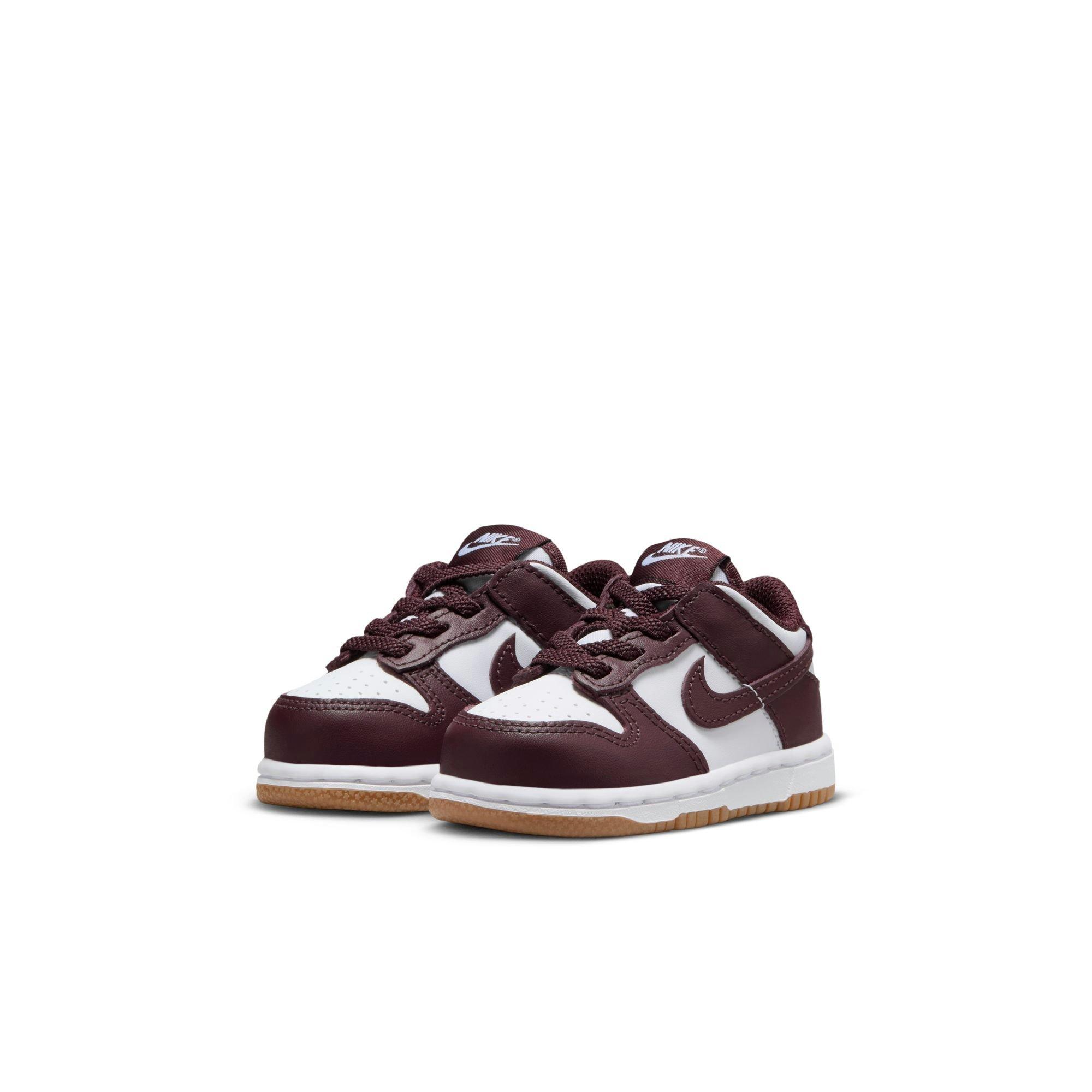 Nike Dunk Low "White/Burgundy Crush/Gum Light Brown" Toddler Kids' Shoe - WHITE/BURGUNDY Thumbnail View 7