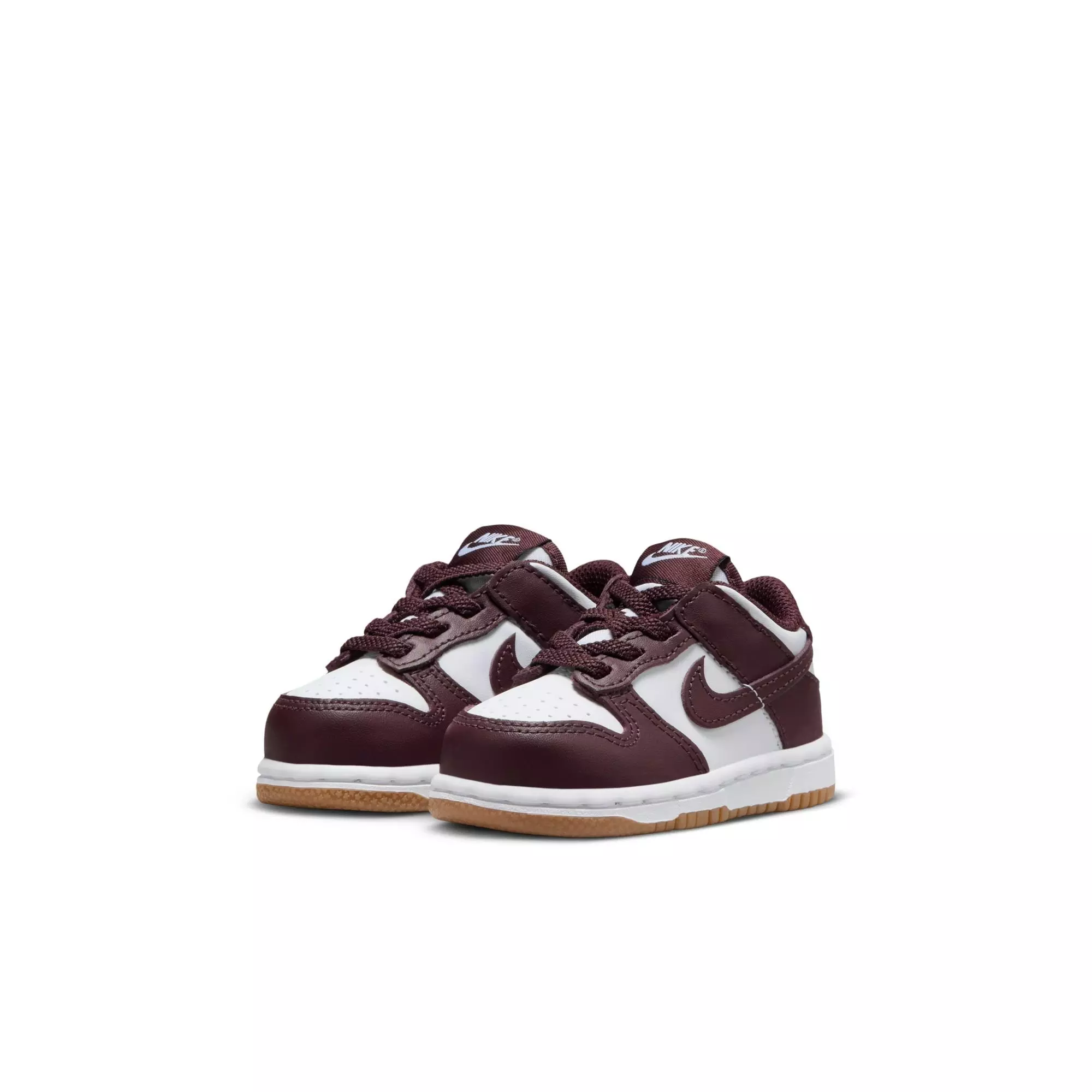 Nike Dunk Low "White/Burgundy Crush/Gum Light Brown" Toddler Kids' Shoe - WHITE/BURGUNDY