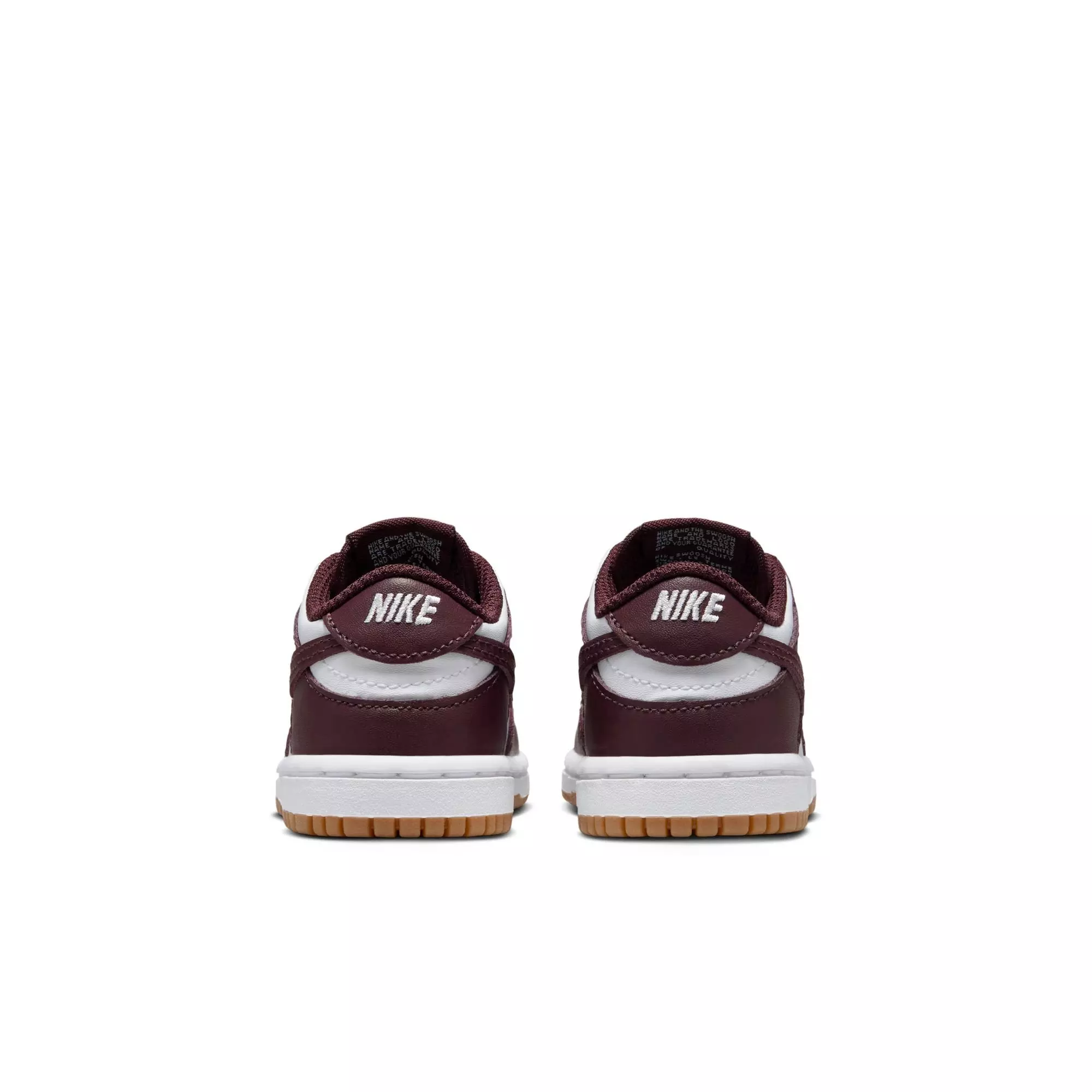 Nike Dunk Low "White/Burgundy Crush/Gum Light Brown" Toddler Kids' Shoe - WHITE/BURGUNDY