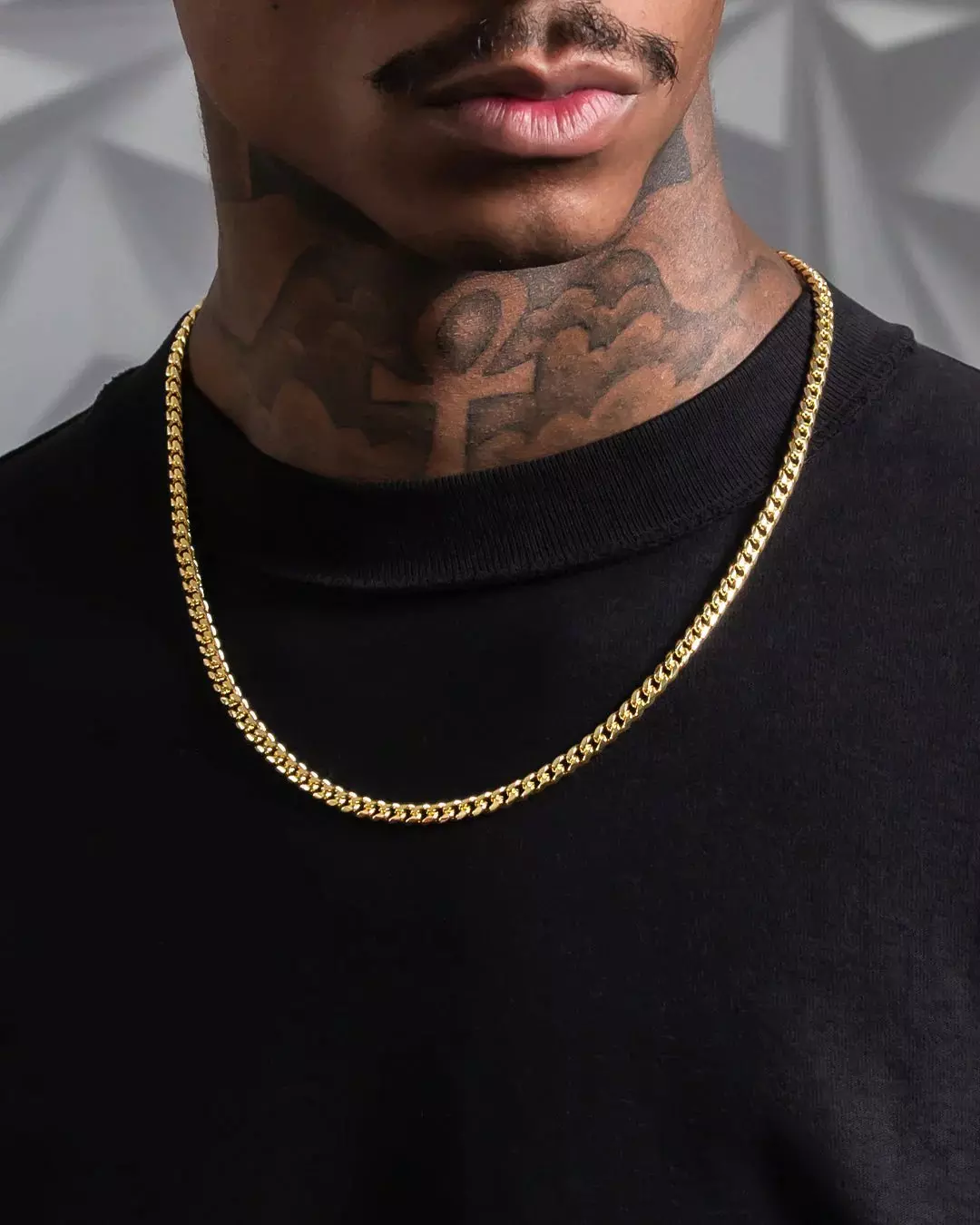 King Ice 5mm 14K Gold Plated Cuban Curb Necklace - GOLD