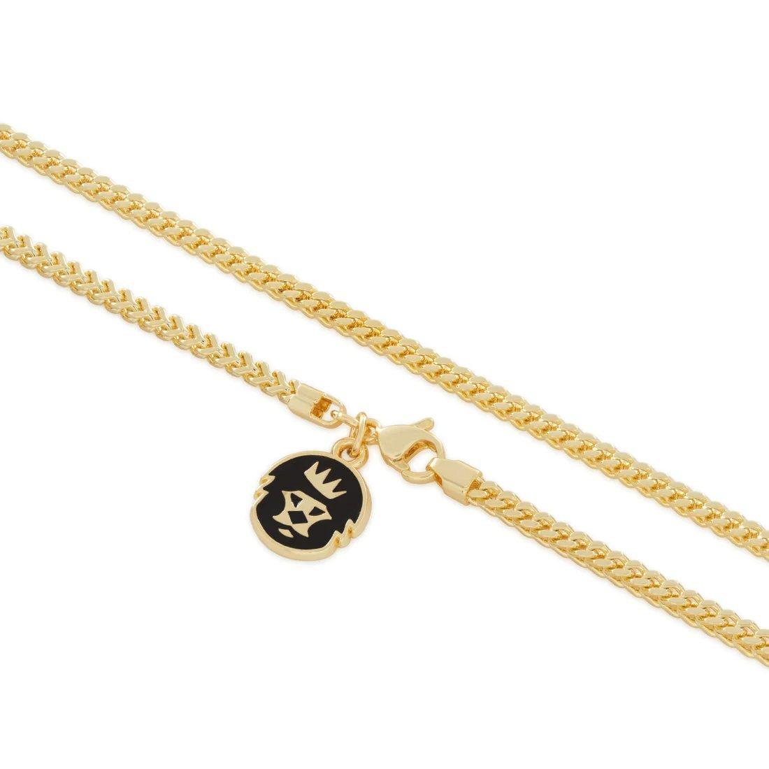 King Ice 14k Gold Plated 3mm Franco Chain Necklace - GOLD Thumbnail View 2