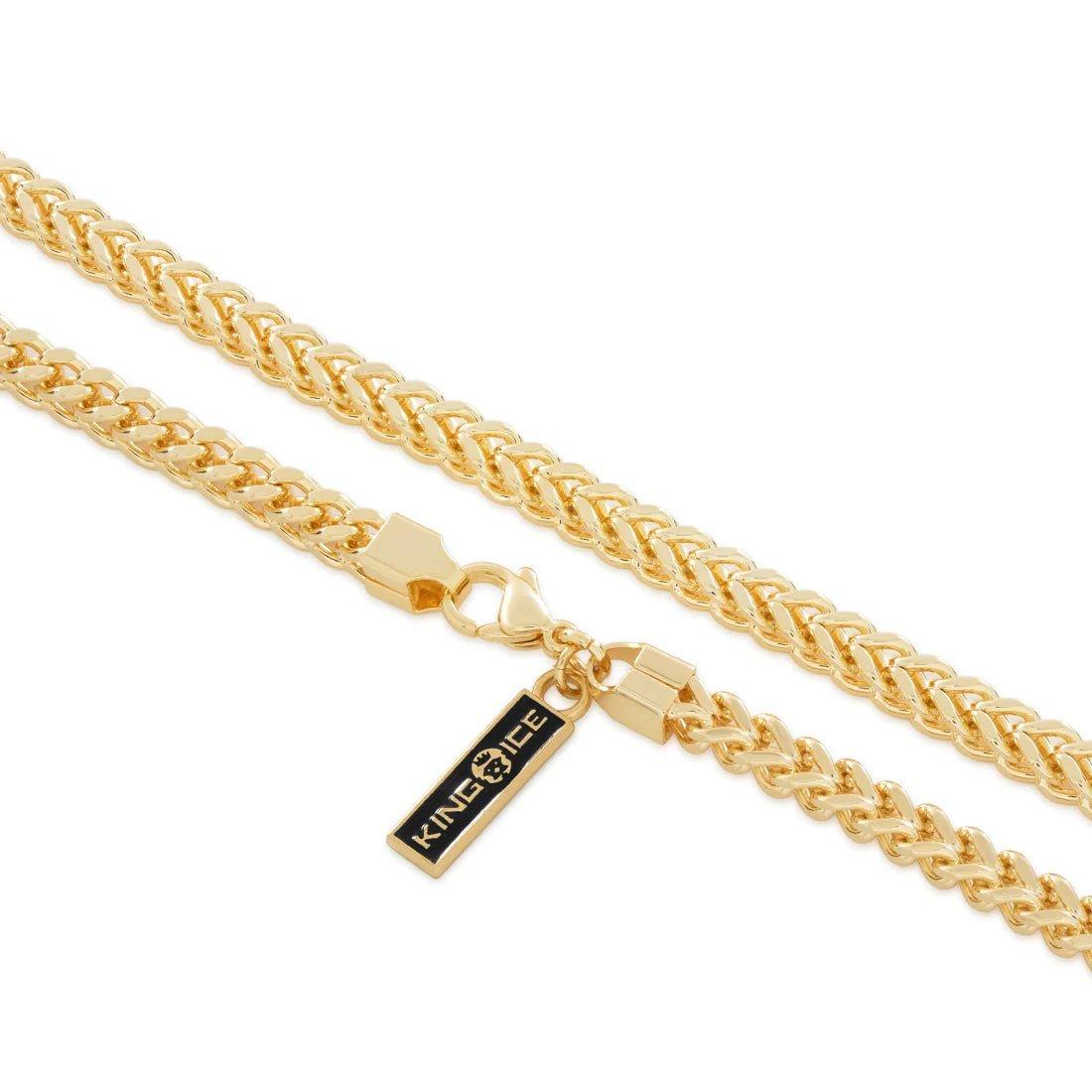 King Ice 14k Gold Plated 4mm Franco Chain Necklace - GOLD Thumbnail View 2