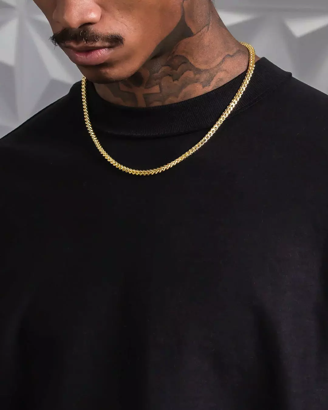 King Ice 14k Gold Plated 4mm Franco Chain Necklace - GOLD