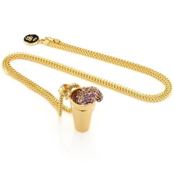 King Ice Purple Drank Necklace - GOLD Thumbnail View 3